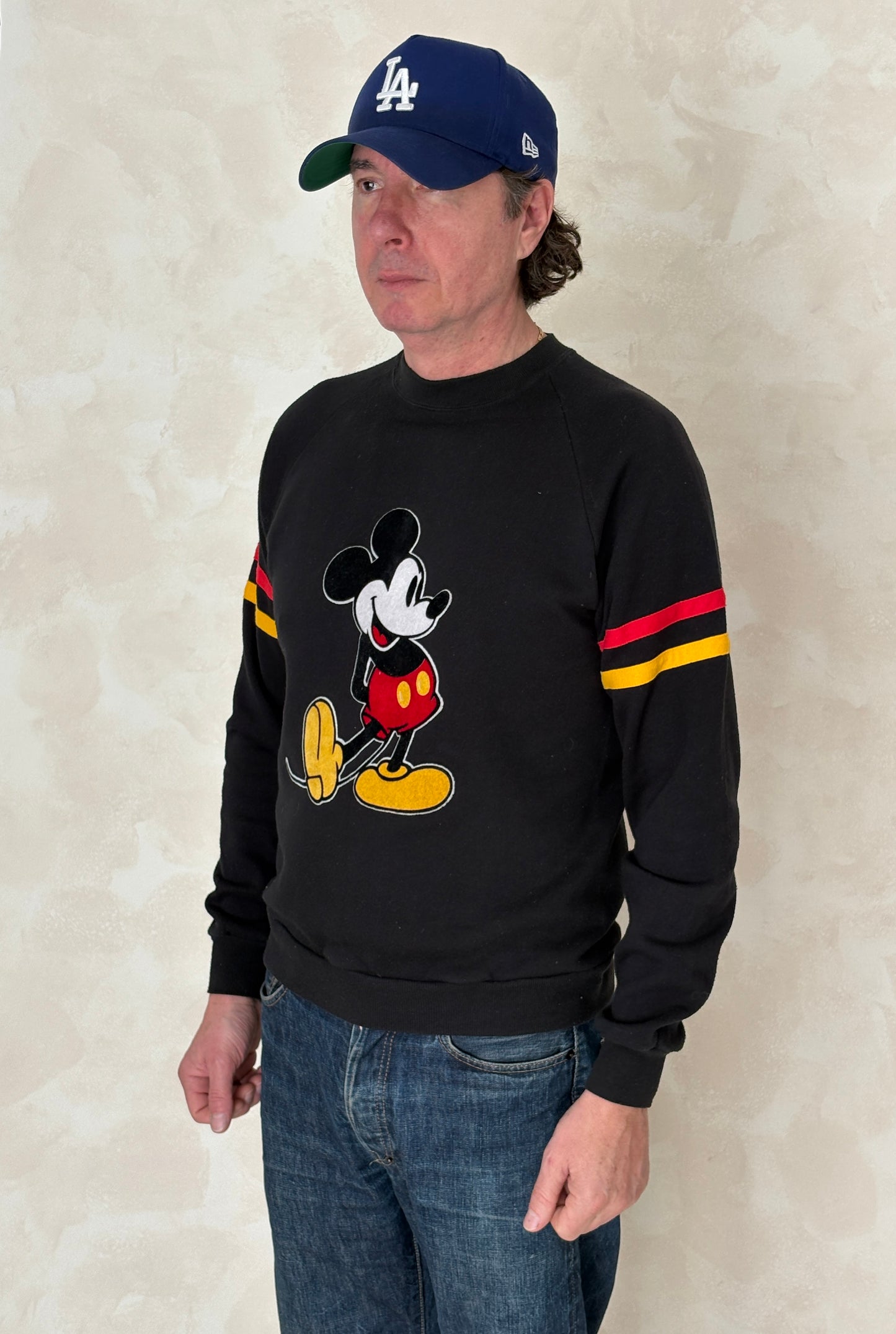 mickey mouse sweatshirt, vintage disney crewneck, usa made disney, large mickey sweater, retro cartoon sweatshirt