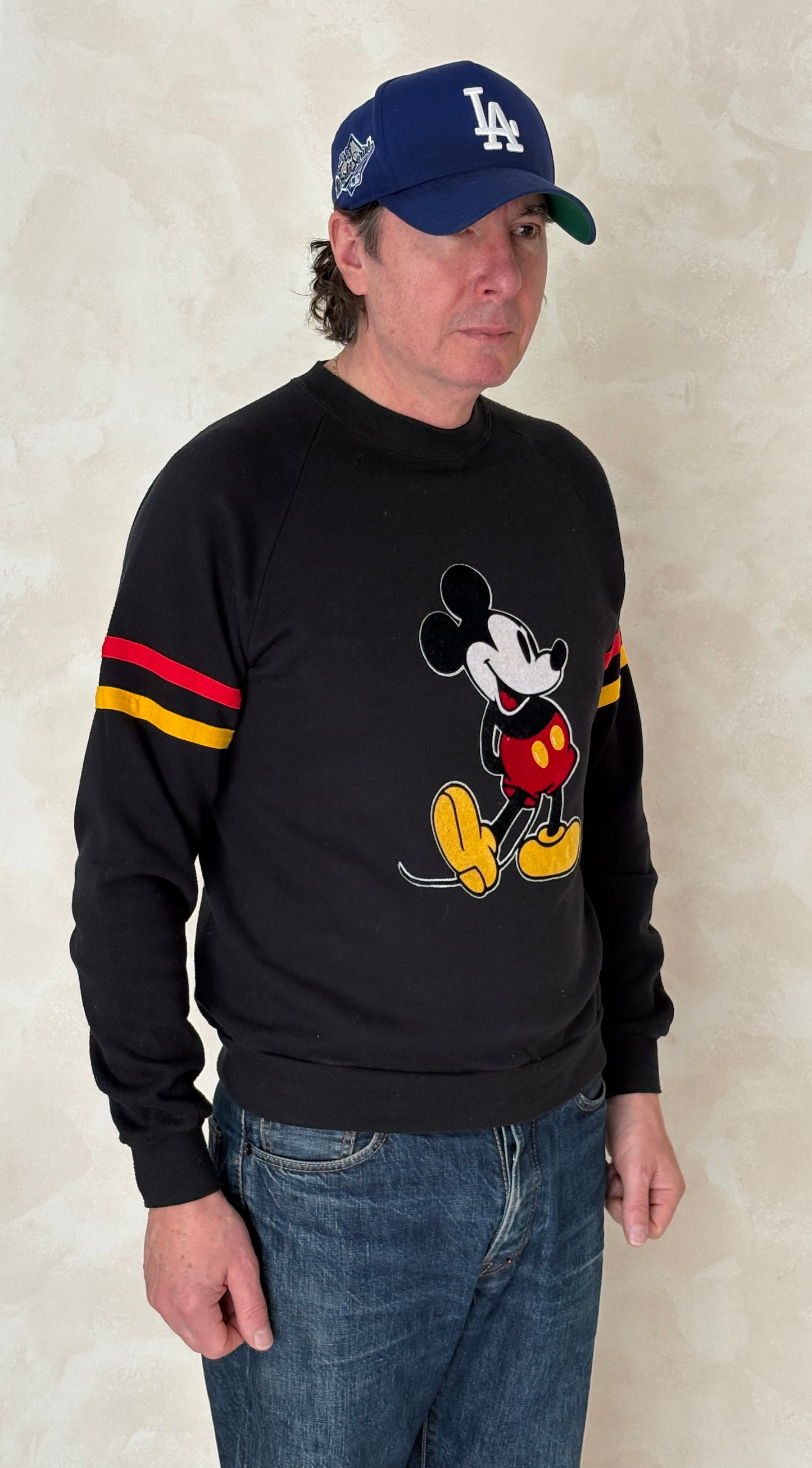 mickey mouse sweatshirt, vintage disney crewneck, usa made disney, large mickey sweater, retro cartoon sweatshirt