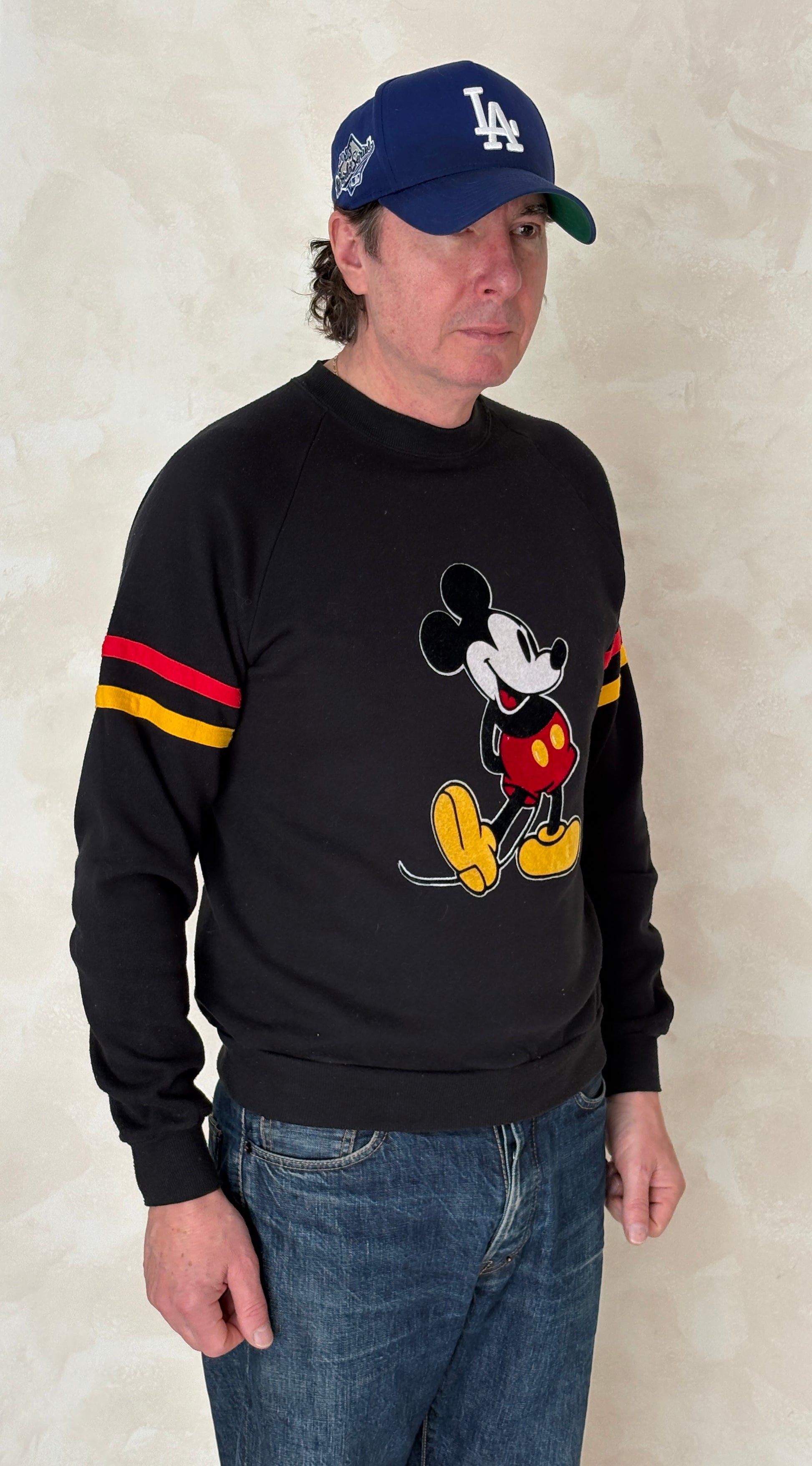 mickey mouse sweatshirt, vintage disney crewneck, usa made disney, large mickey sweater, retro cartoon sweatshirt