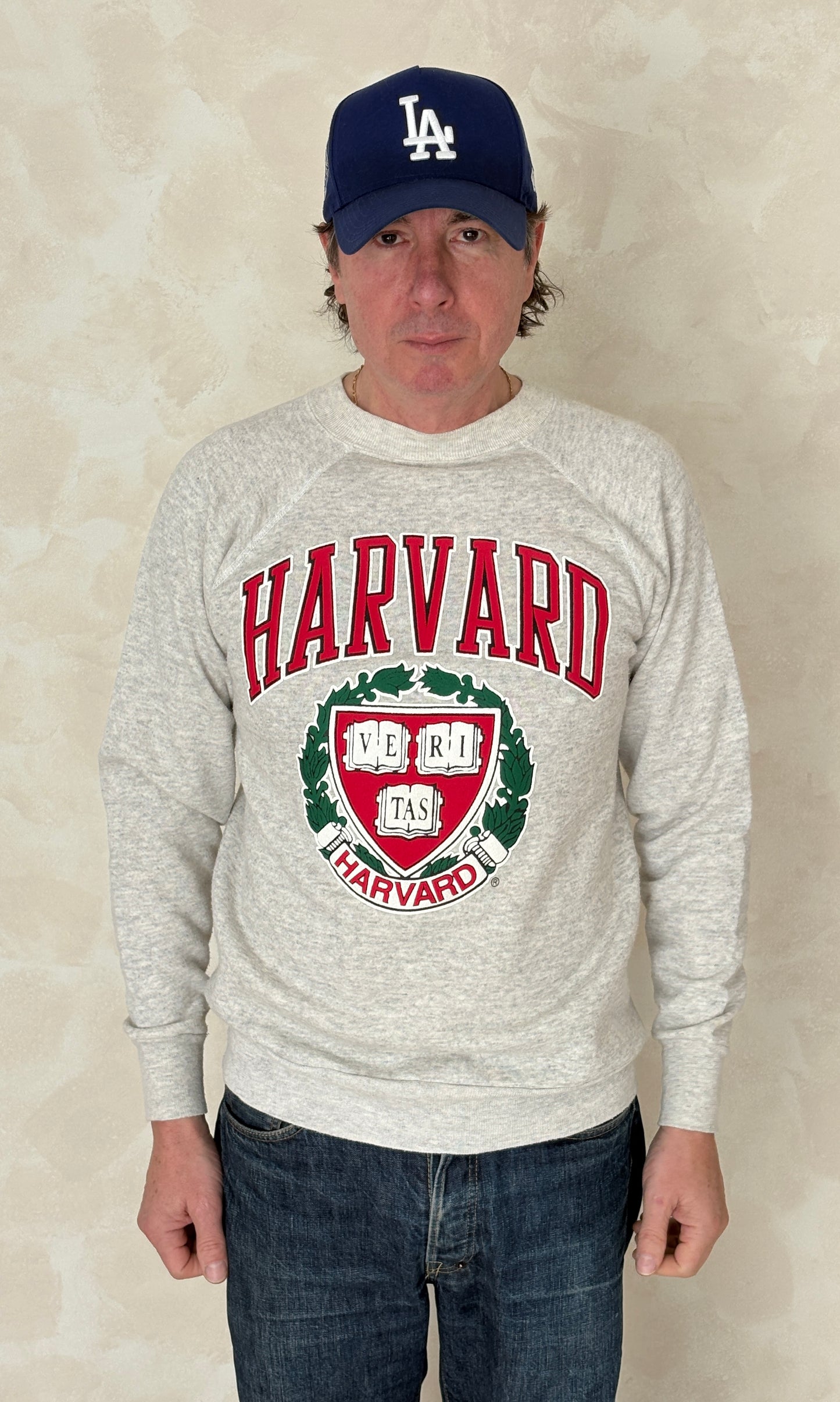 Size L 80s Crew Neck Harvard Ve Ri Tas - USA Vintage Bcn