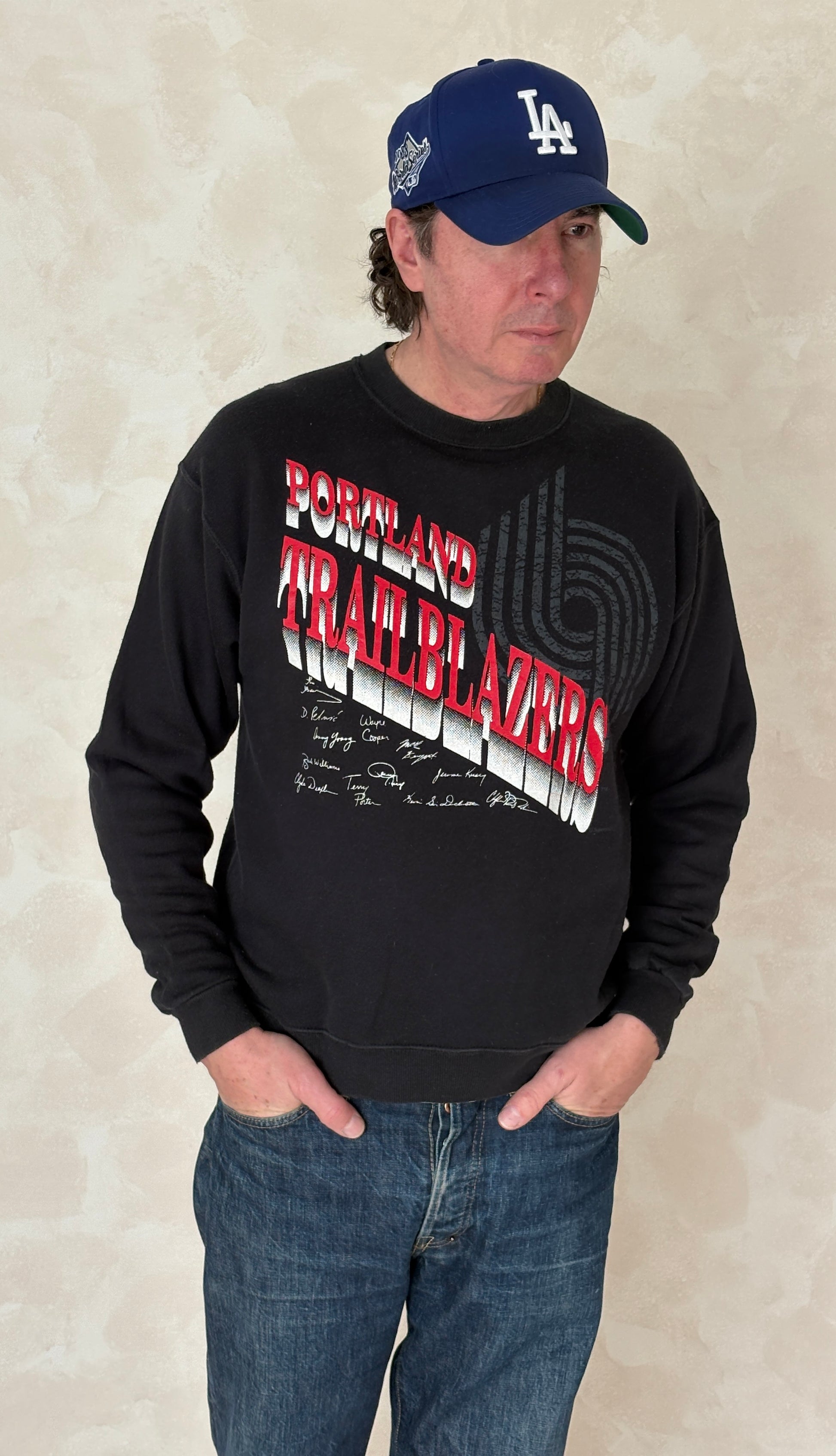Size L Crew Neck Portland Trailblazers Made in USA By Hanes - USA Vintage Bcn