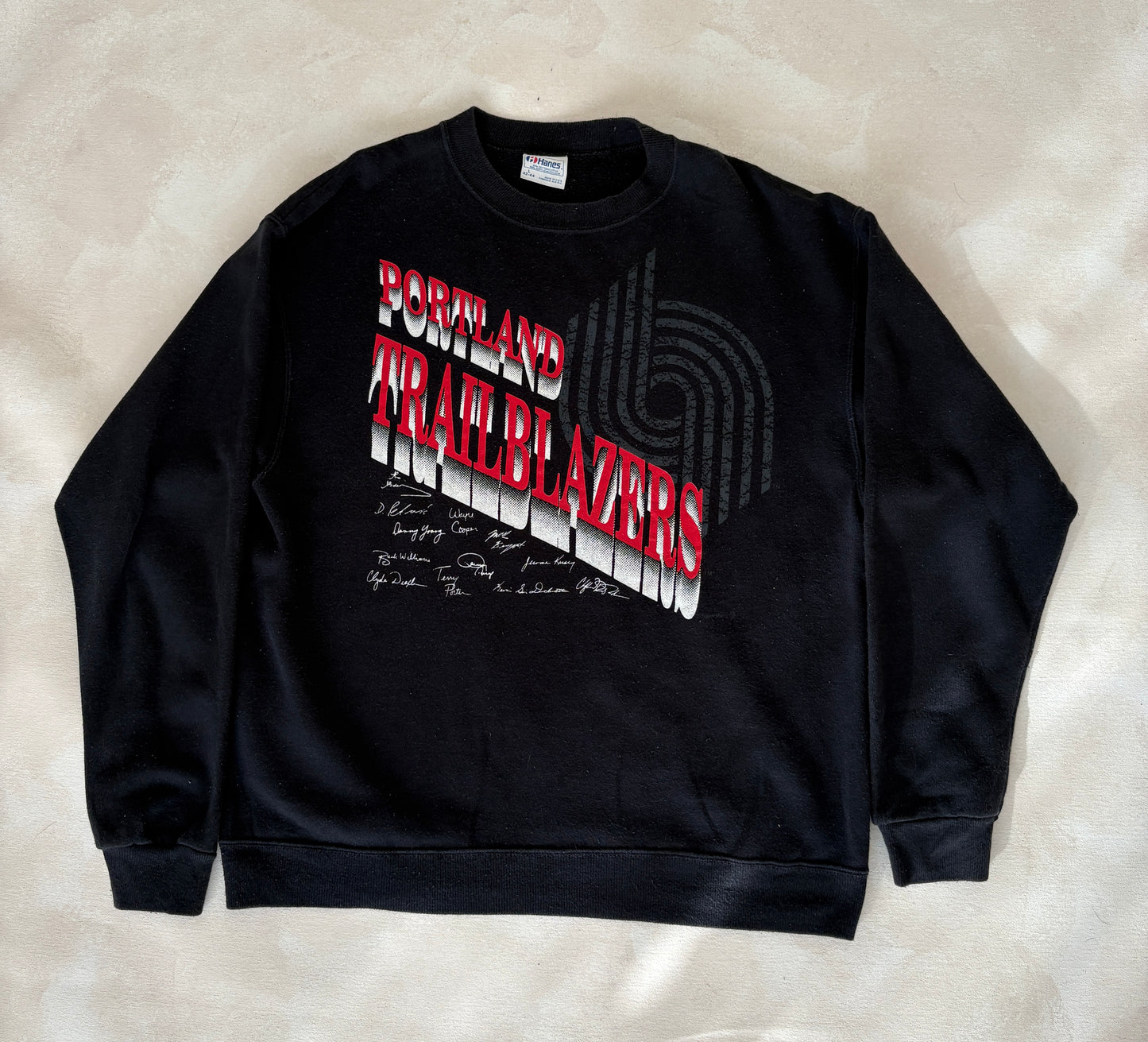 Size L Crew Neck Portland Trailblazers Made in USA By Hanes - USA Vintage Bcn
