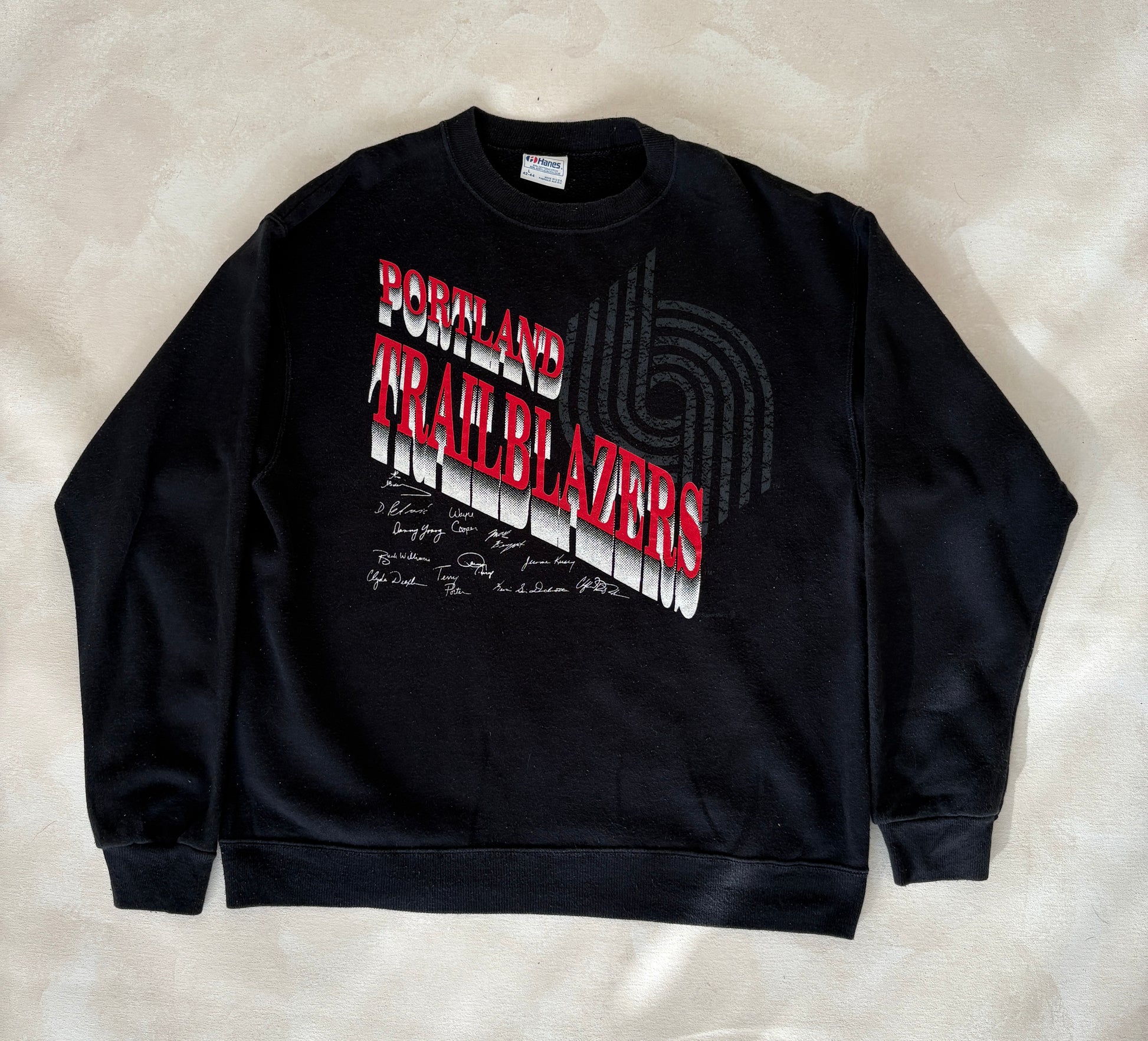 Size L Crew Neck Portland Trailblazers Made in USA By Hanes - USA Vintage Bcn