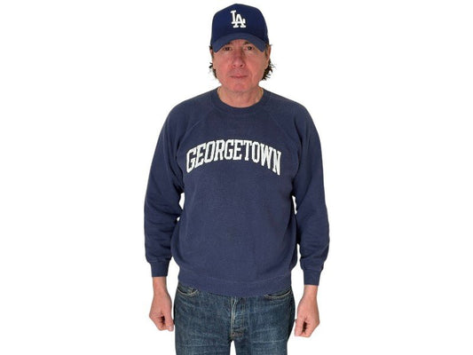 Size L Crew Neck Georgetown Made in USA By Hanes - USA Vintage Bcn