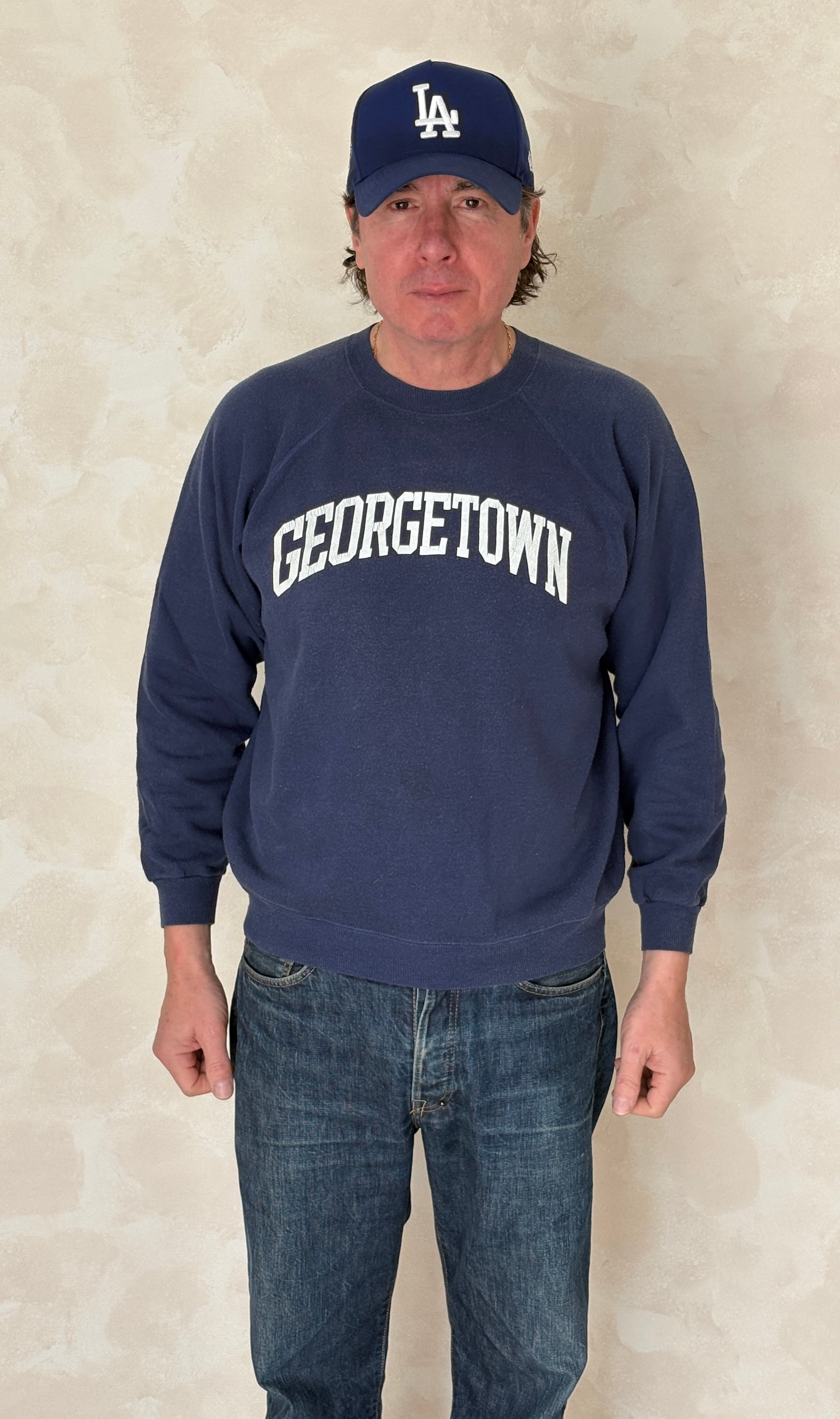 Size L Crew Neck Georgetown Made in USA By Hanes - USA Vintage Bcn