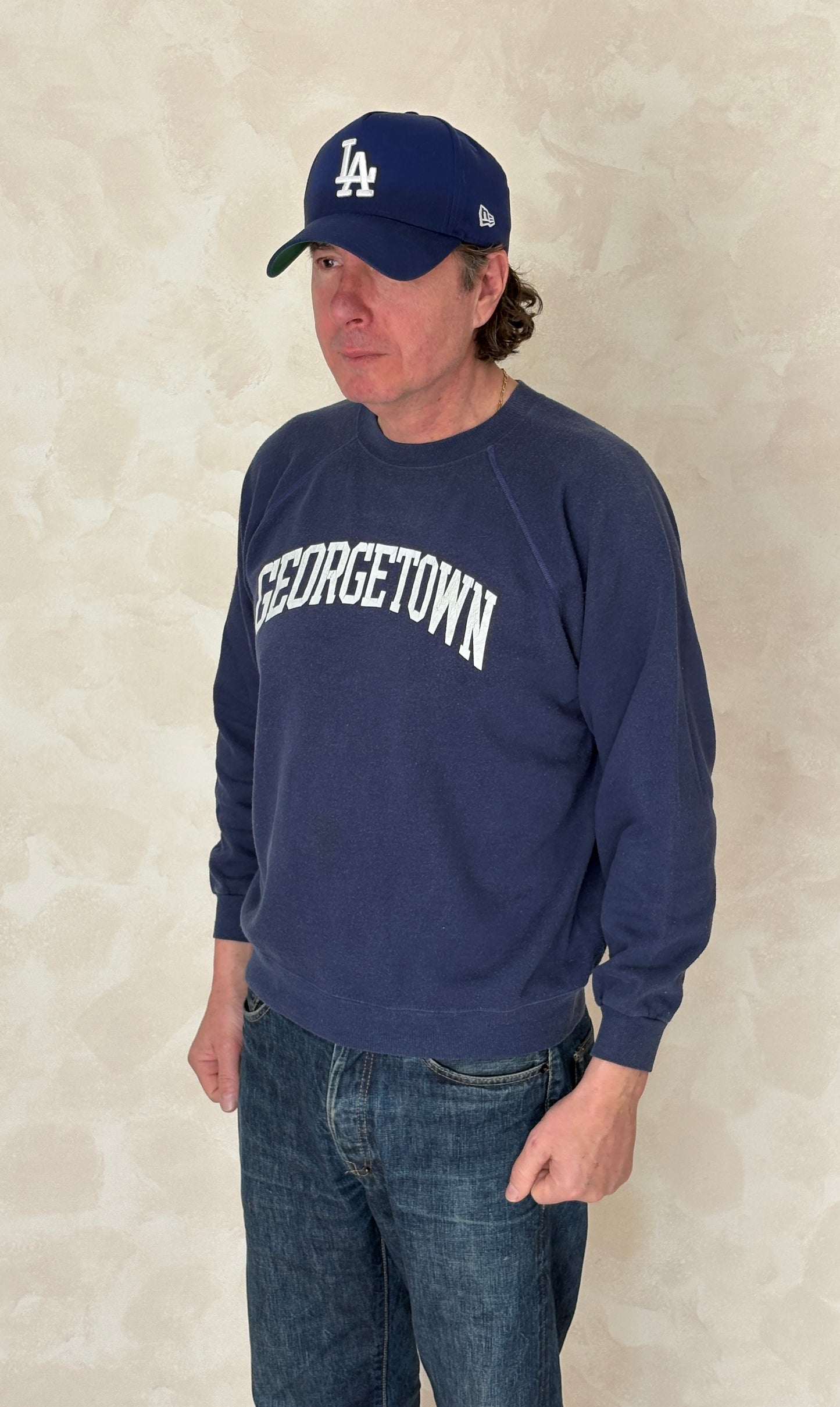 Size L Crew Neck Georgetown Made in USA By Hanes - USA Vintage Bcn