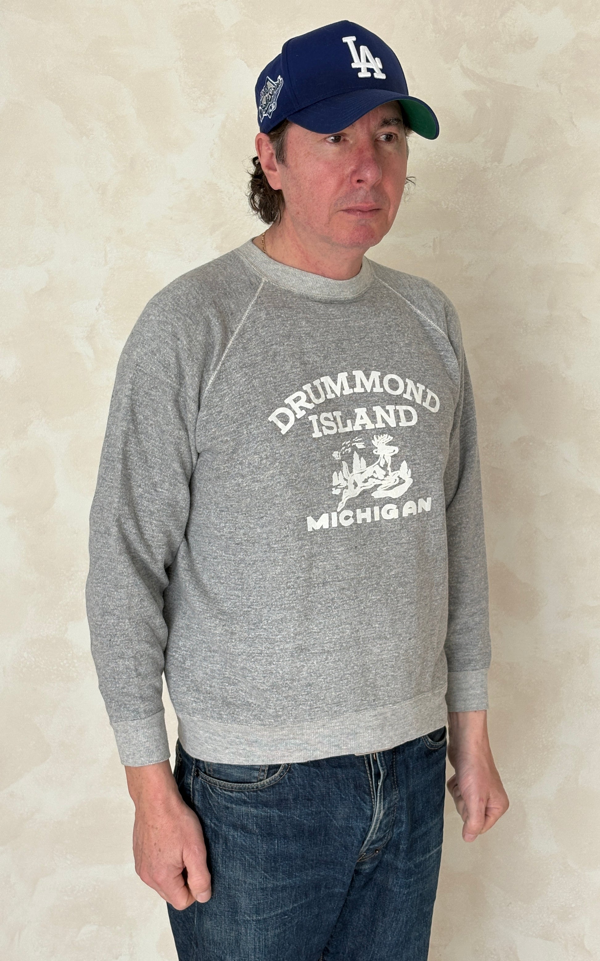 Size L Crew Neck 80s Made in USA - USA Vintage Bcn