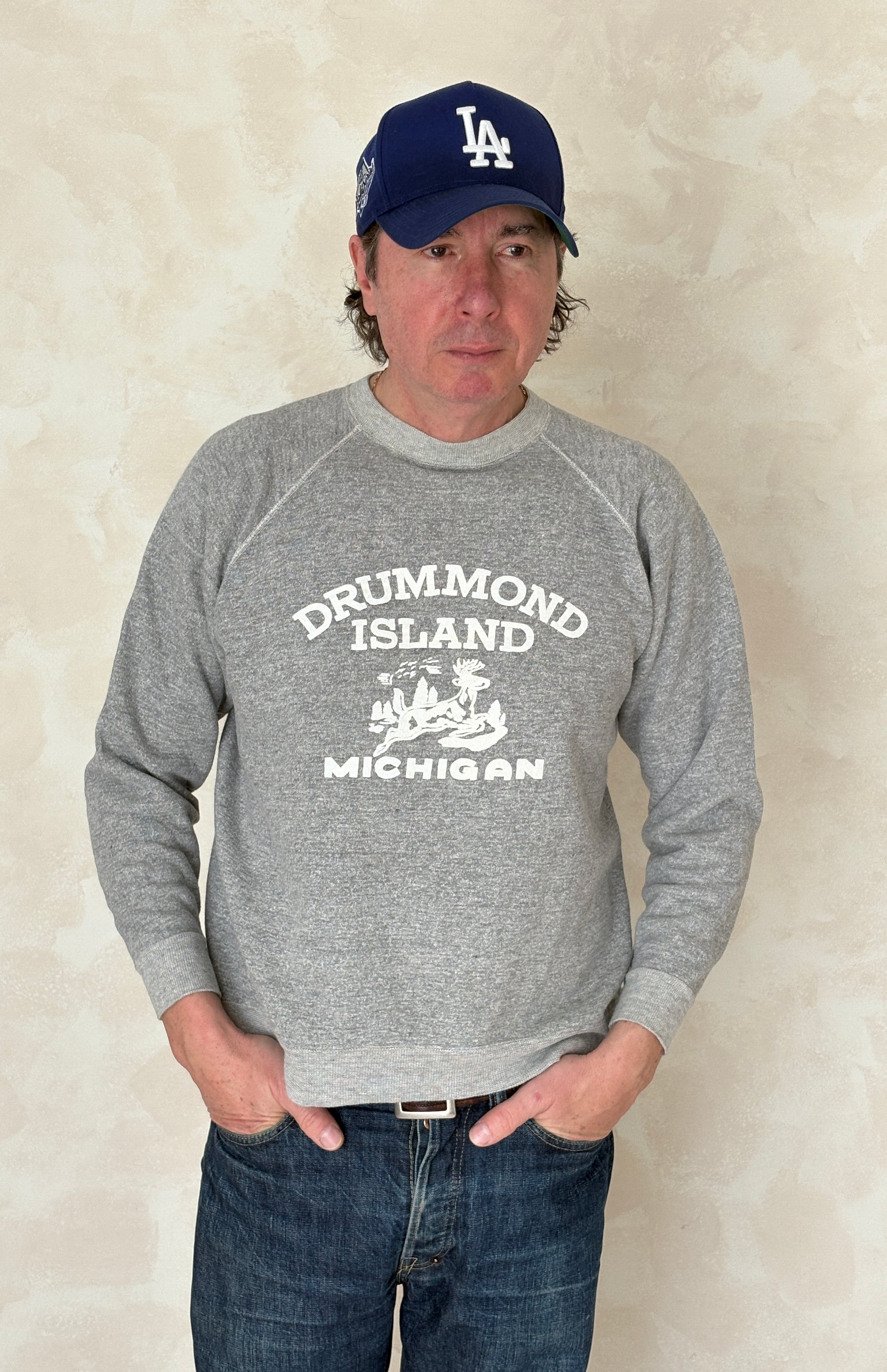 Size L Crew Neck 80s Made in USA - USA Vintage Bcn