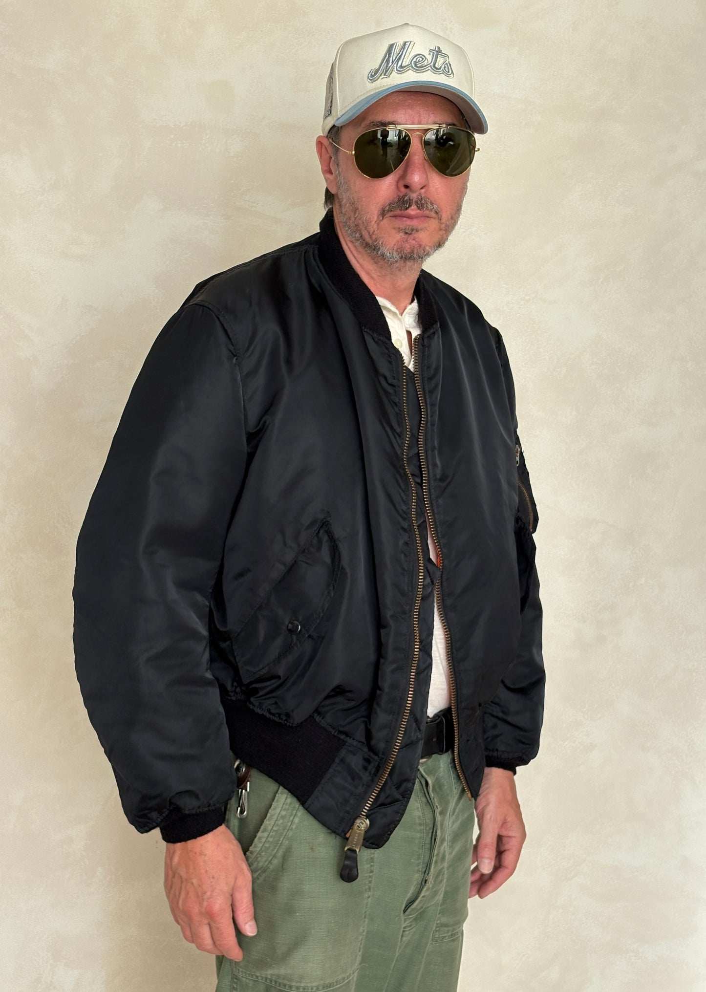 XL. vintage 90s Alpha Industries flying intermediate type MA-1 jacket, Made in USA