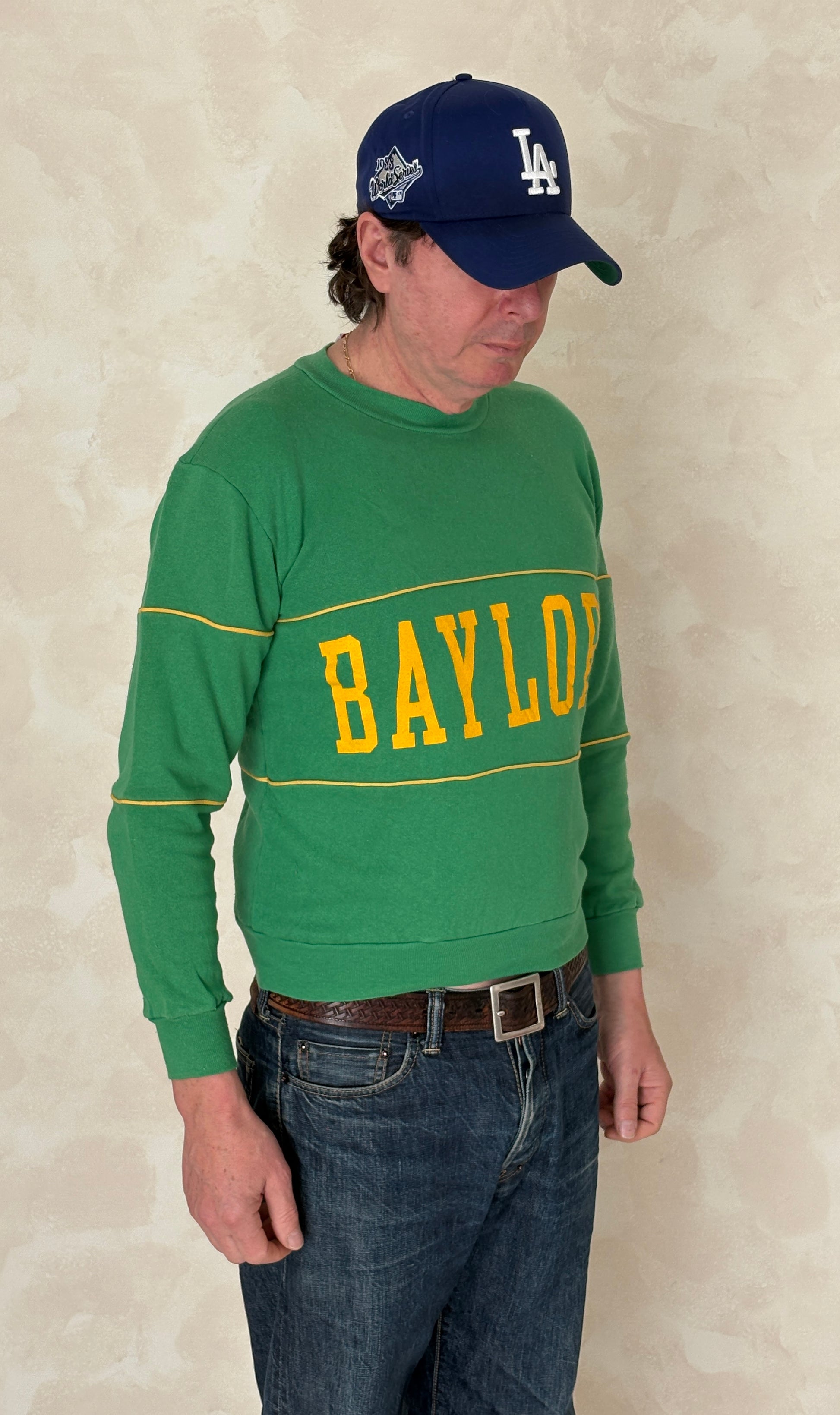 Size S Crew Neck 80s Baylor Made in USA - USA Vintage Bcn