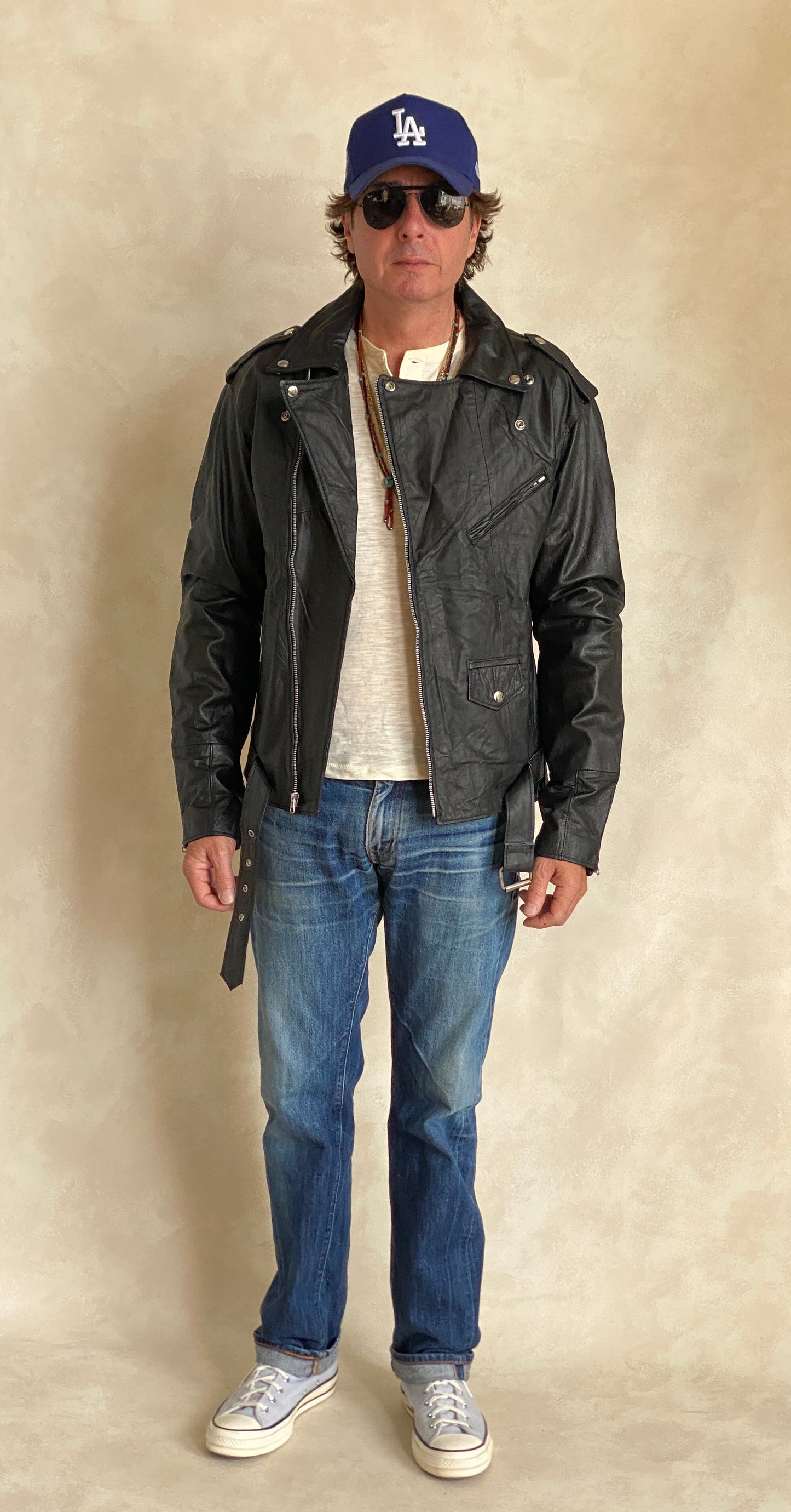 Medium Recycled Leather Motorcycle Jacket | Eco-Friendly Biker Gear - USA Vintage Bcn