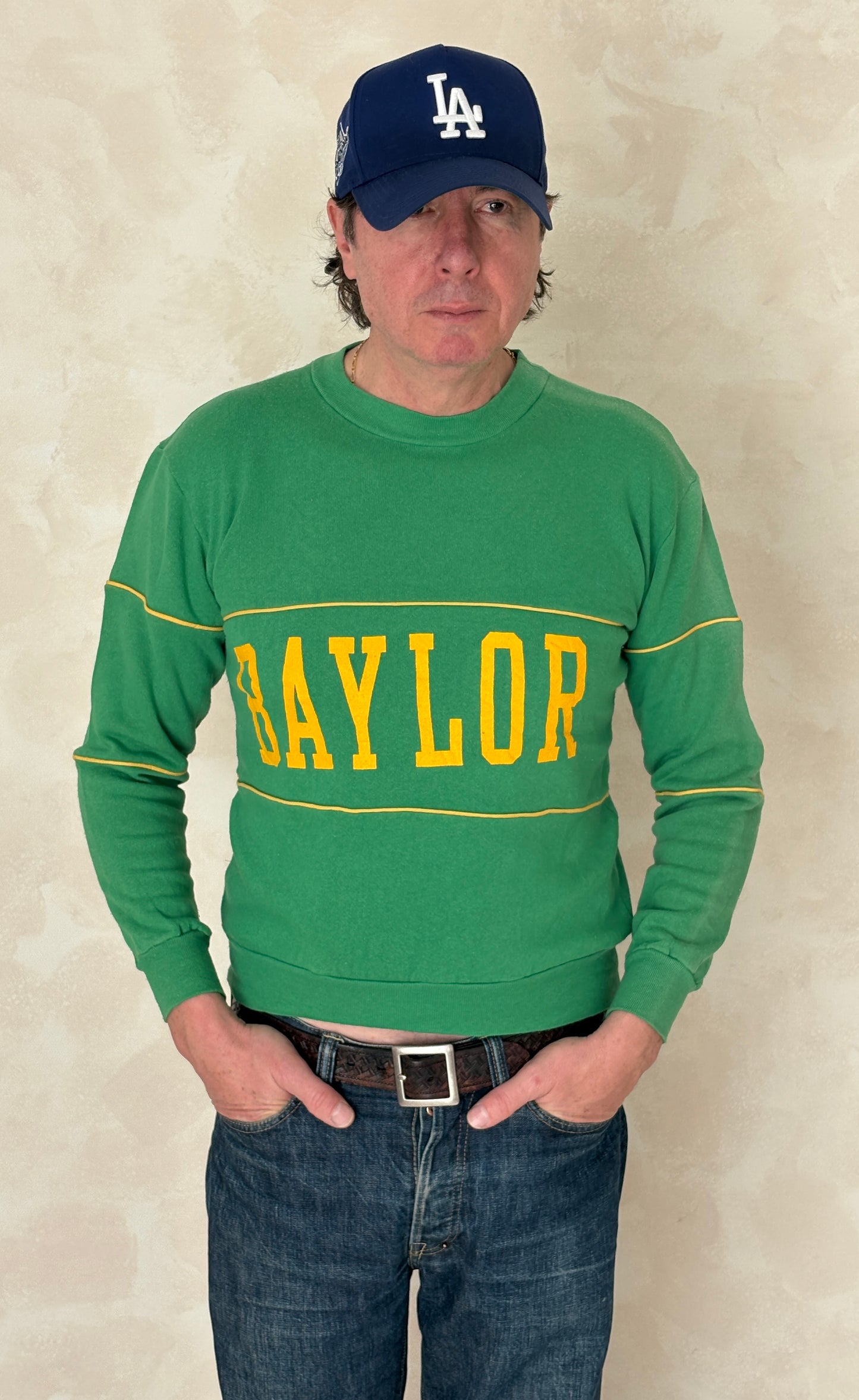 Size S Crew Neck 80s Baylor Made in USA - USA Vintage Bcn