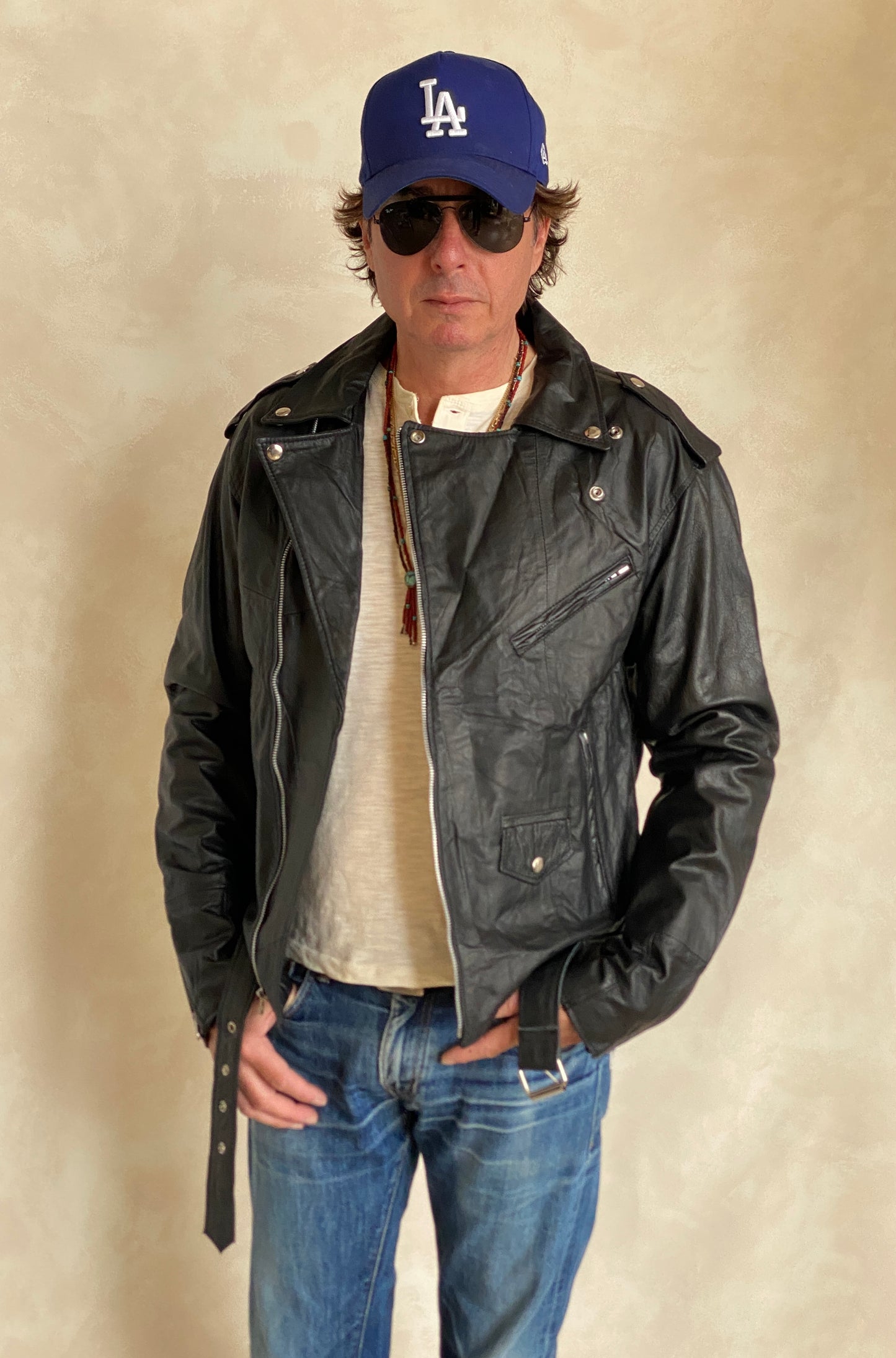 Medium Recycled Leather Motorcycle Jacket | Eco-Friendly Biker Gear - USA Vintage Bcn