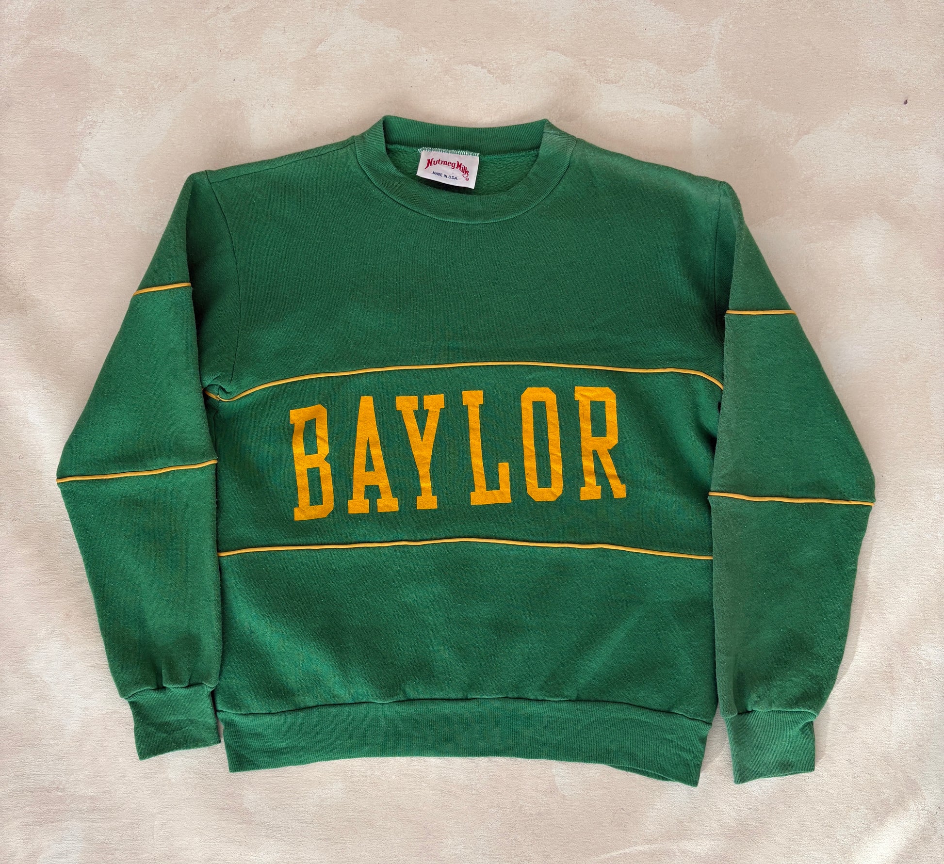 Size S Crew Neck 80s Baylor Made in USA - USA Vintage Bcn