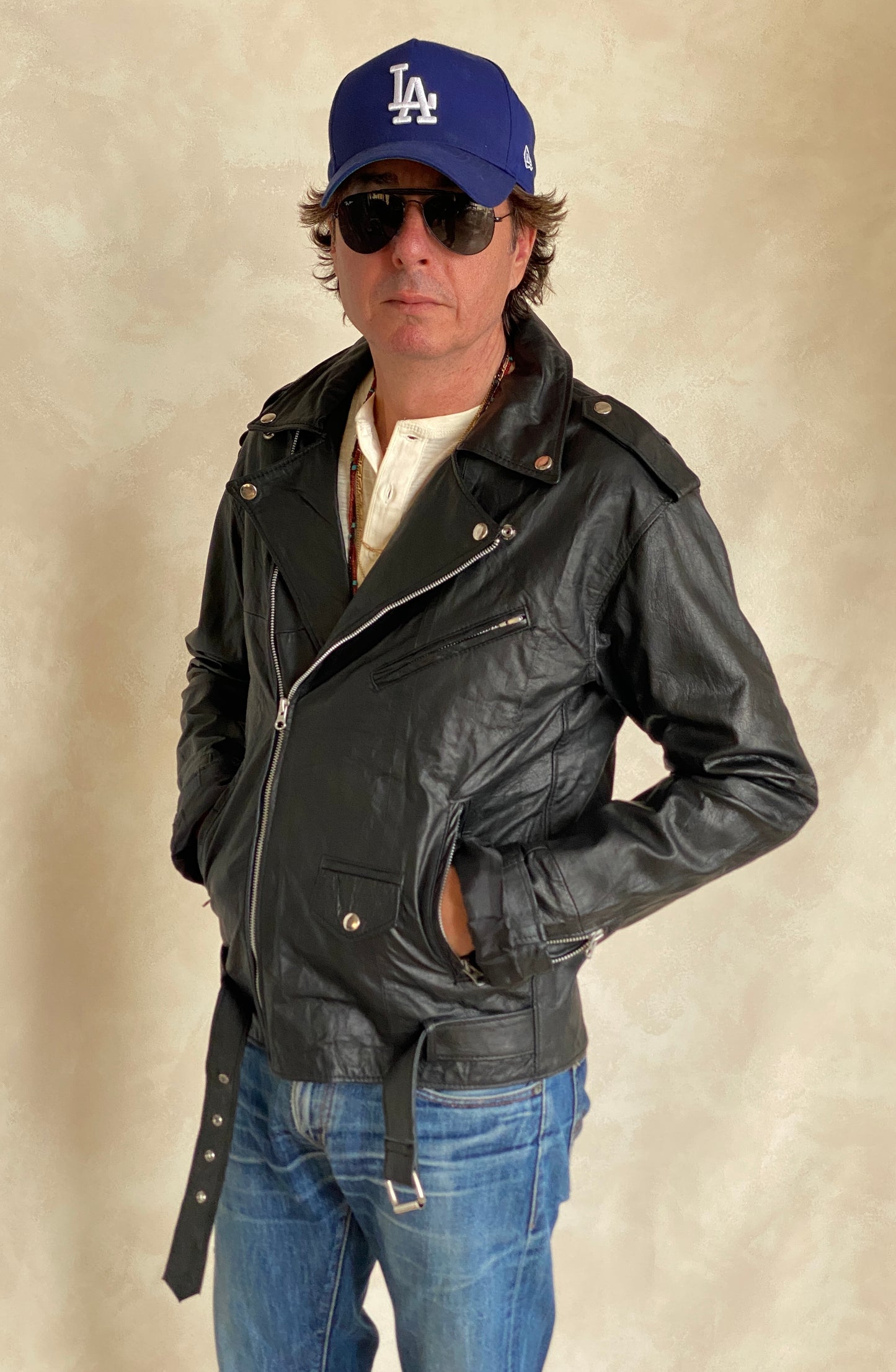 Medium Recycled Leather Motorcycle Jacket | Eco-Friendly Biker Gear - USA Vintage Bcn