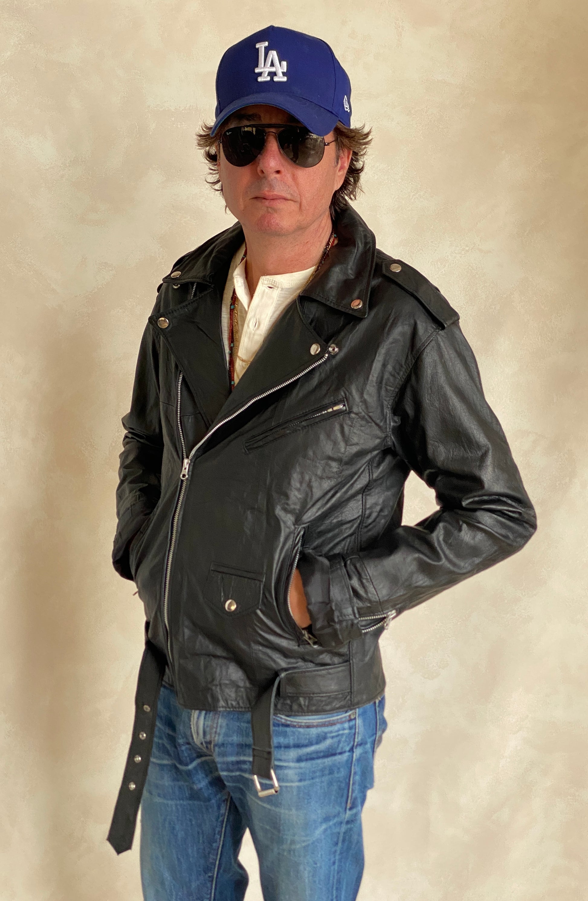 Medium Recycled Leather Motorcycle Jacket | Eco-Friendly Biker Gear - USA Vintage Bcn