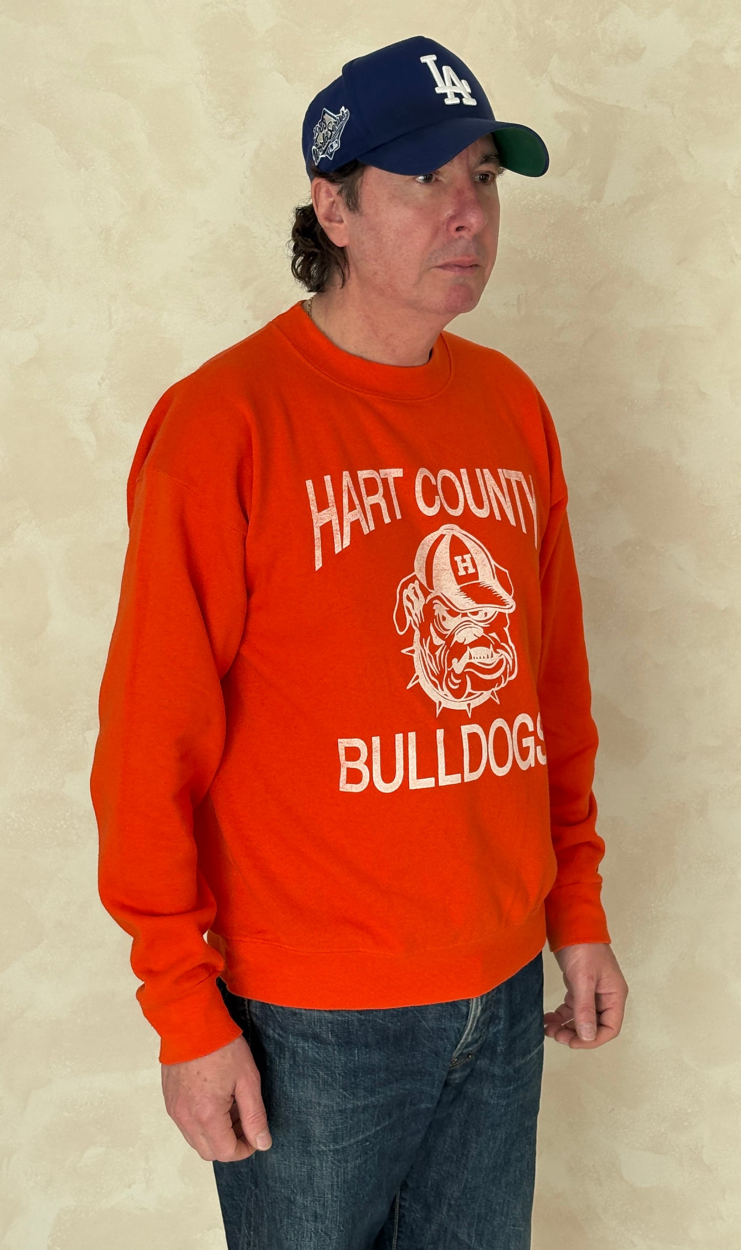 hart county bulldogs sweatshirt, vintage school sweatshirt, usa made crewneck, platinum sweats, large vintage sweater