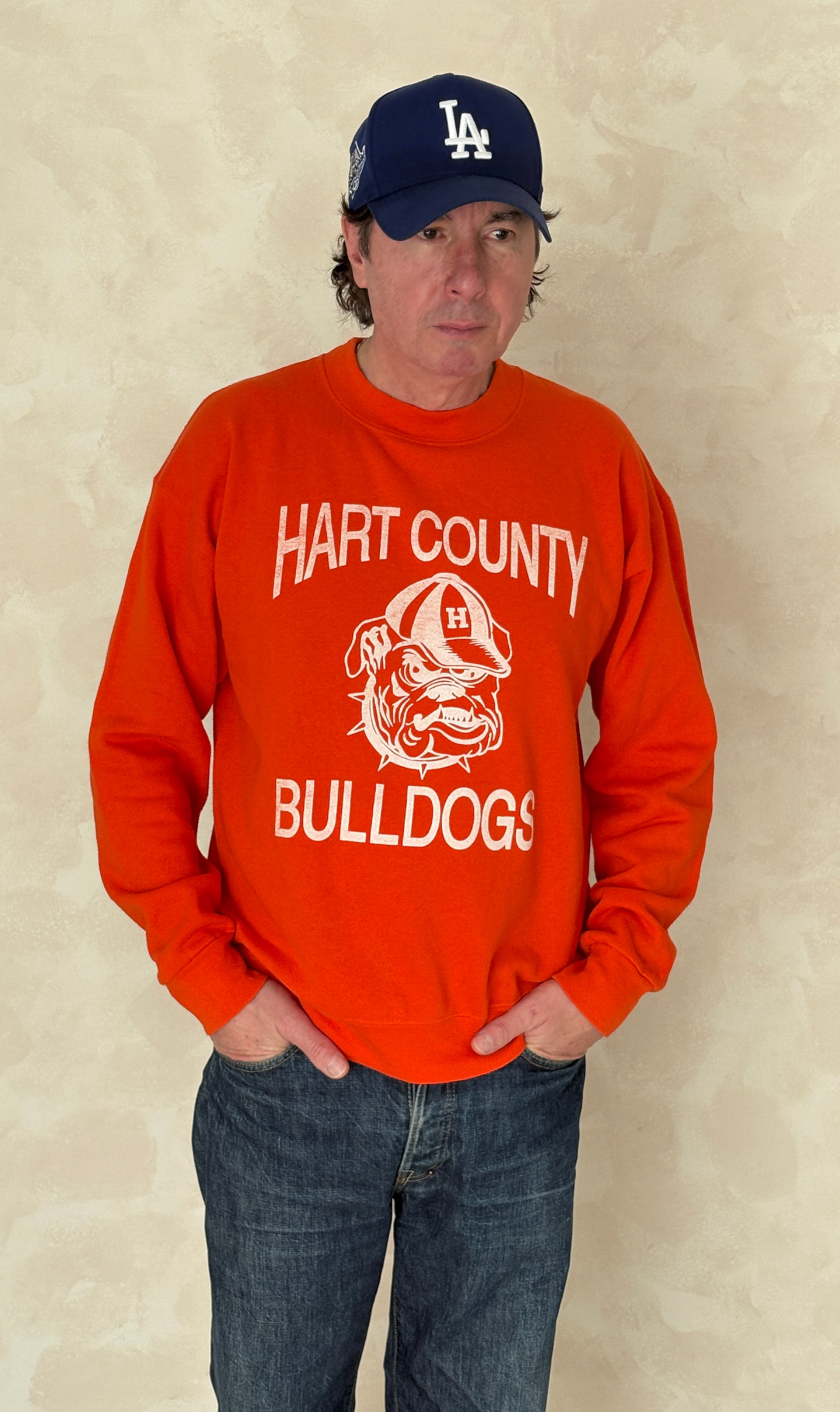 hart county bulldogs sweatshirt, vintage school sweatshirt, usa made crewneck, platinum sweats, large vintage sweater