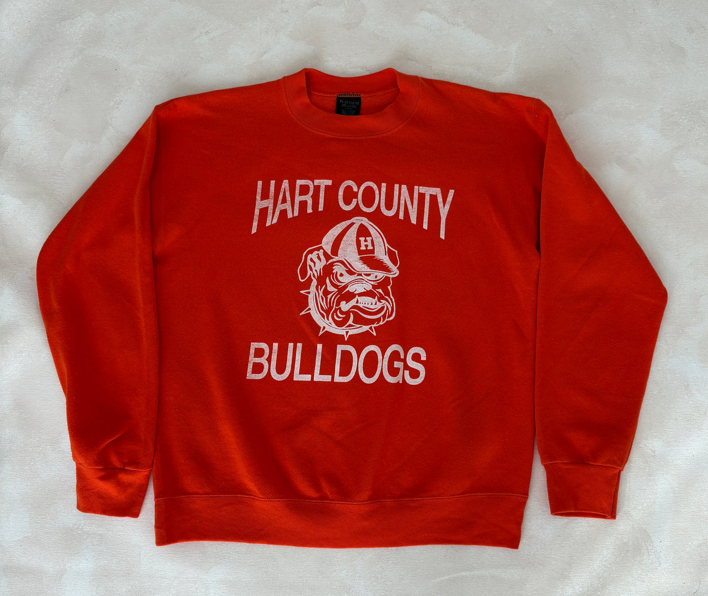 hart county bulldogs sweatshirt, vintage school sweatshirt, usa made crewneck, platinum sweats, large vintage sweater