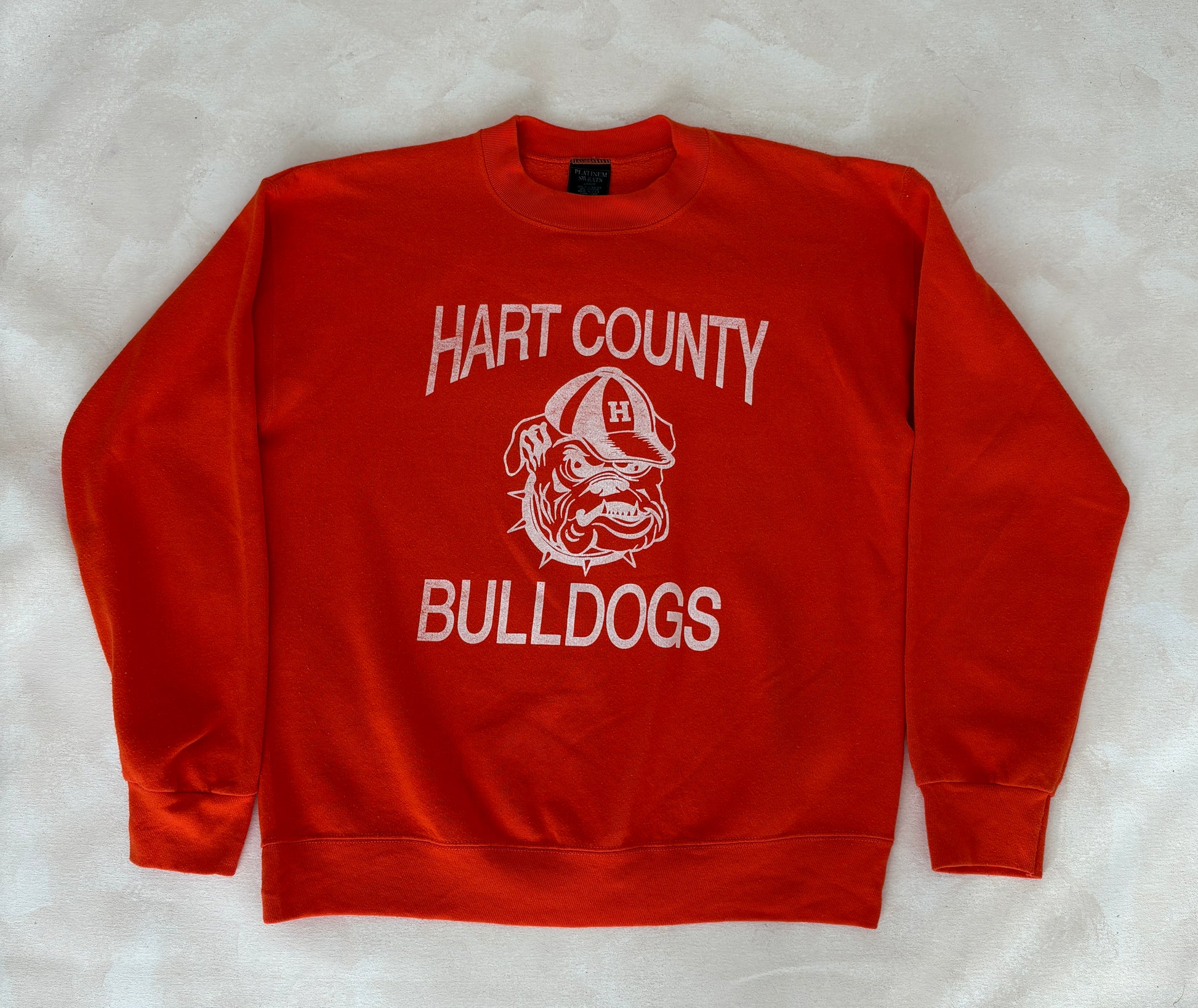 hart county bulldogs sweatshirt, vintage school sweatshirt, usa made crewneck, platinum sweats, large vintage sweater