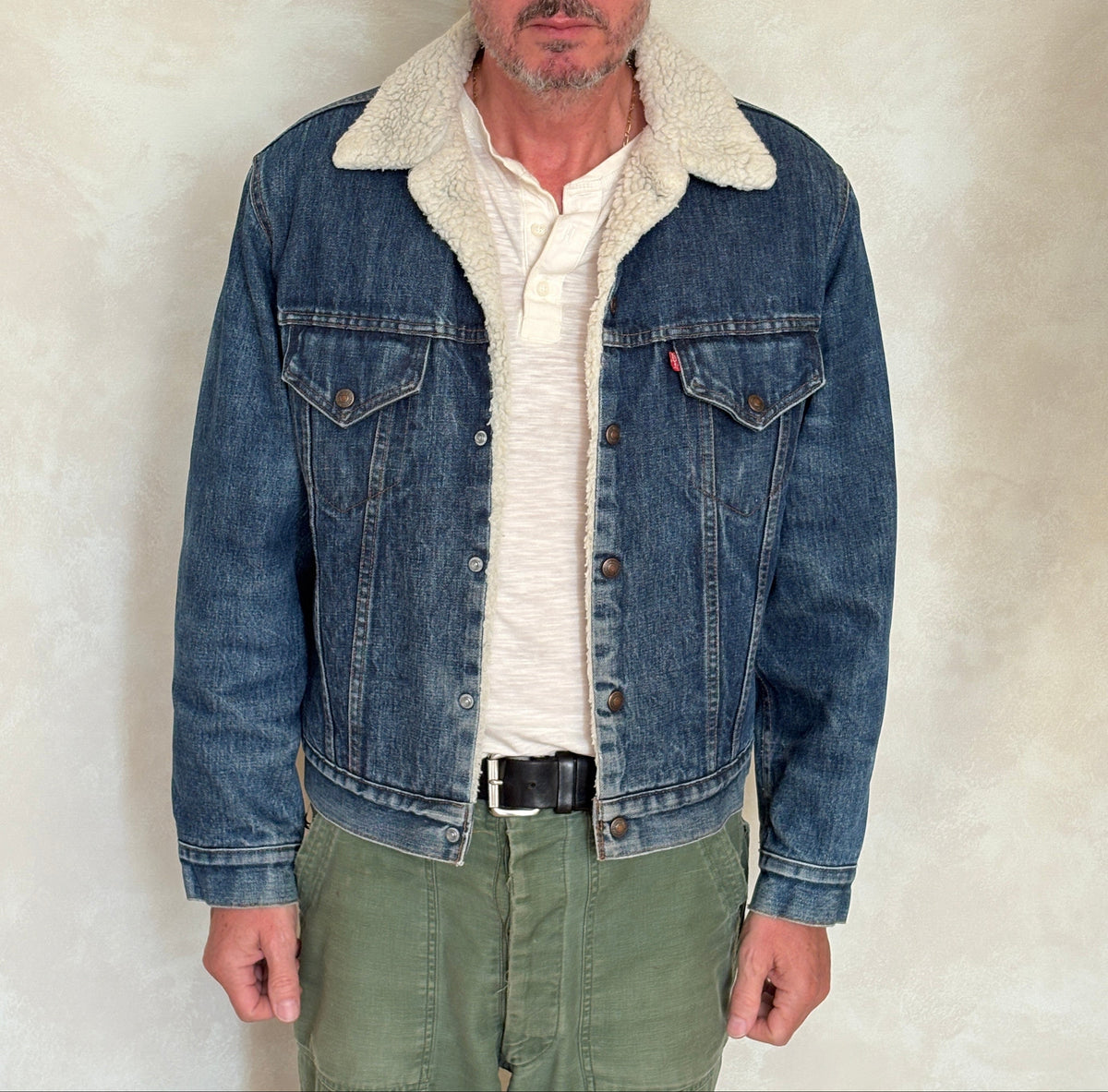 Size 42US / 52EU. 2 pockets Vintage Levis fleece Jacket Made in USA.-AJ357 Studio