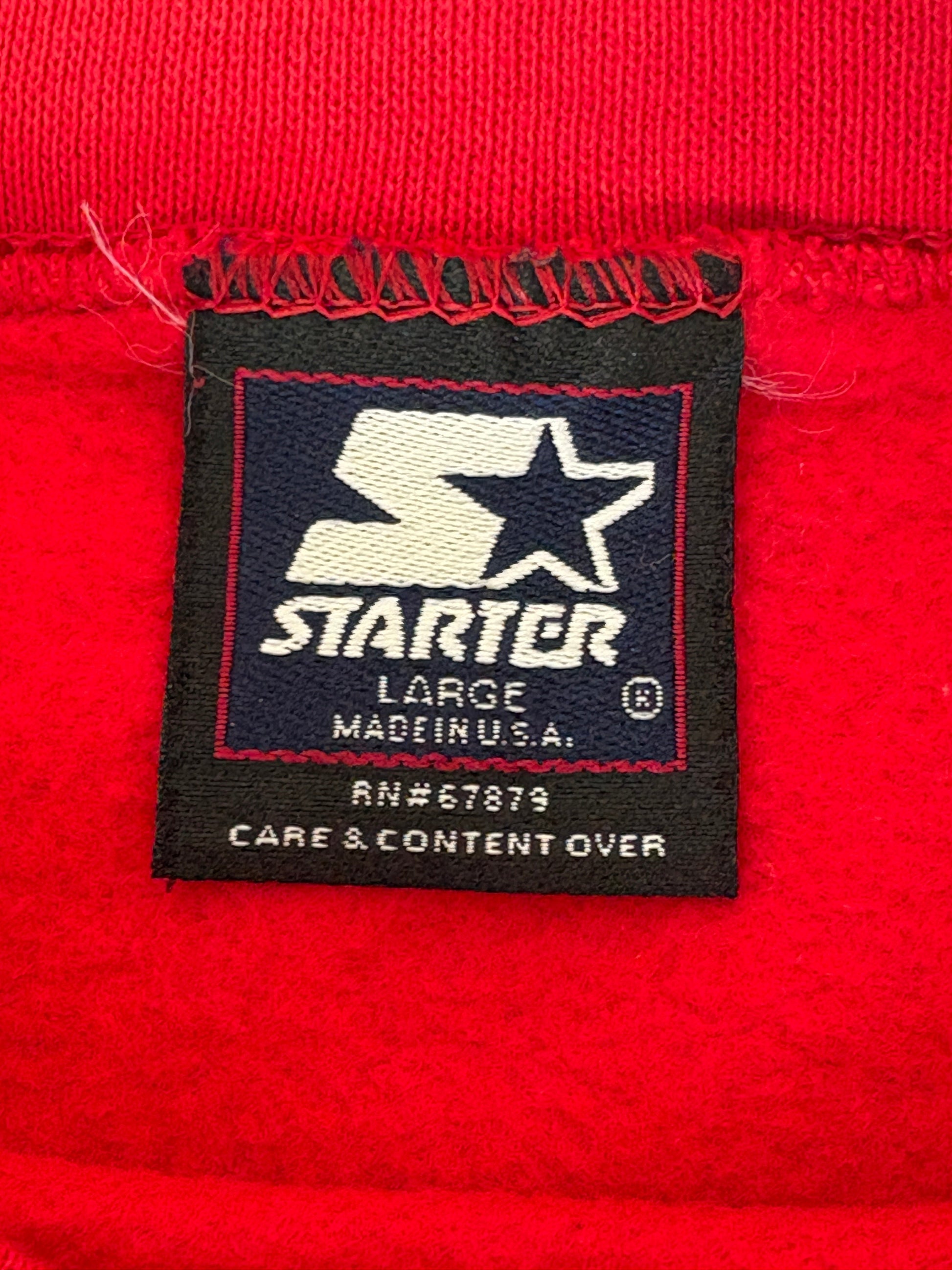 Size L Crew Neck Detroit Red Wings Made In USA By Starter - USA Vintage Bcn