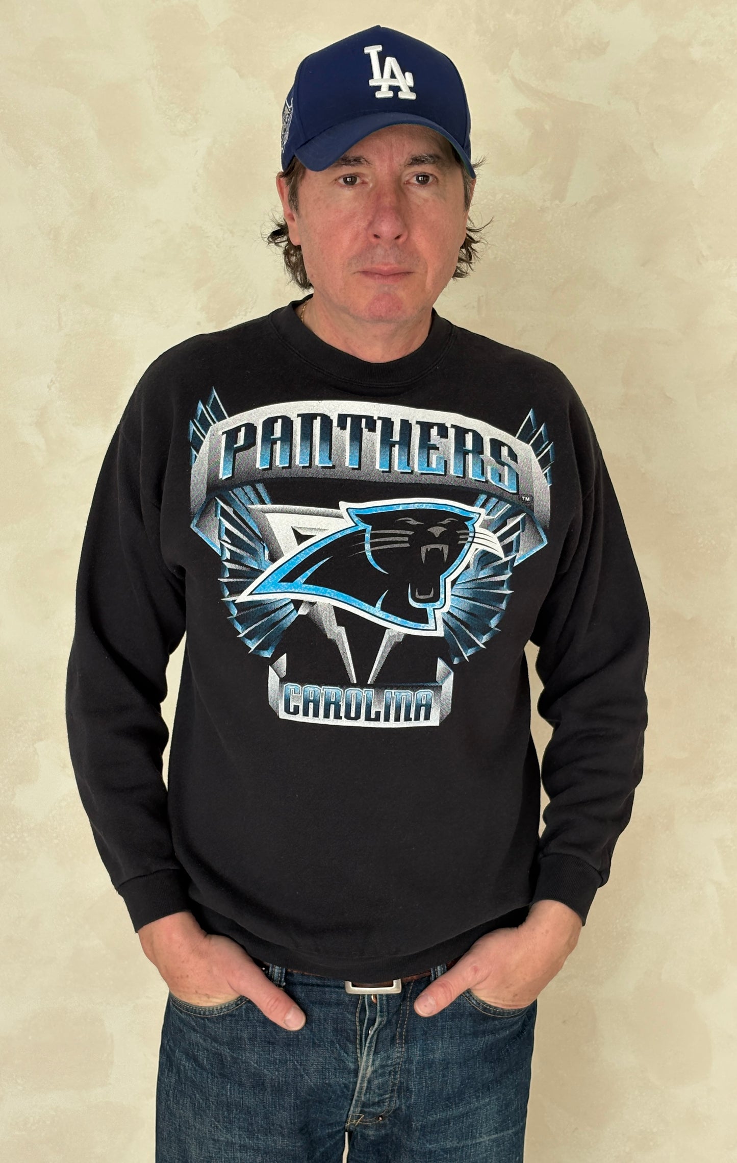 Size L Crew Neck Panthers California Made By Tultex - USA Vintage Bcn