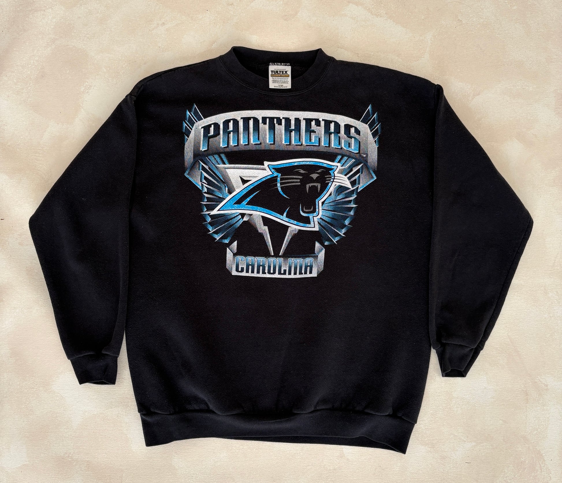 Size L Crew Neck Panthers California Made By Tultex - USA Vintage Bcn