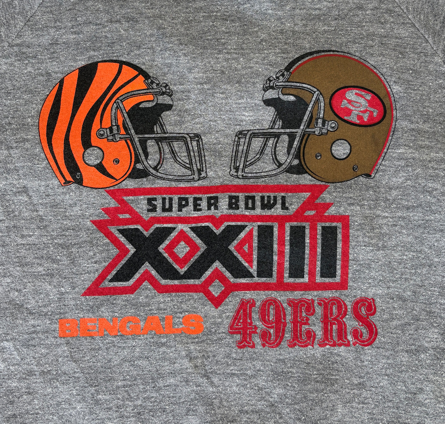 super bowl xxiii sweatshirt, bengals vs 49ers, vintage jerzees sweatshirt, nfl 80s crewneck, usa made sweatshirt