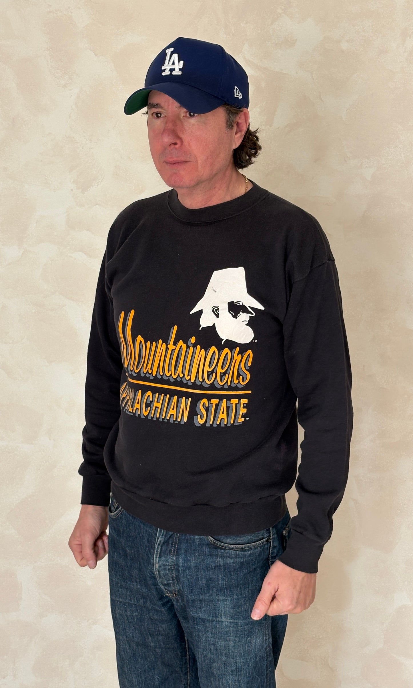 mountaineers sweatshirt, appalachian crewneck, vintage tulex sweatshirt, usa made college sweatshirt, large vintage sweater,