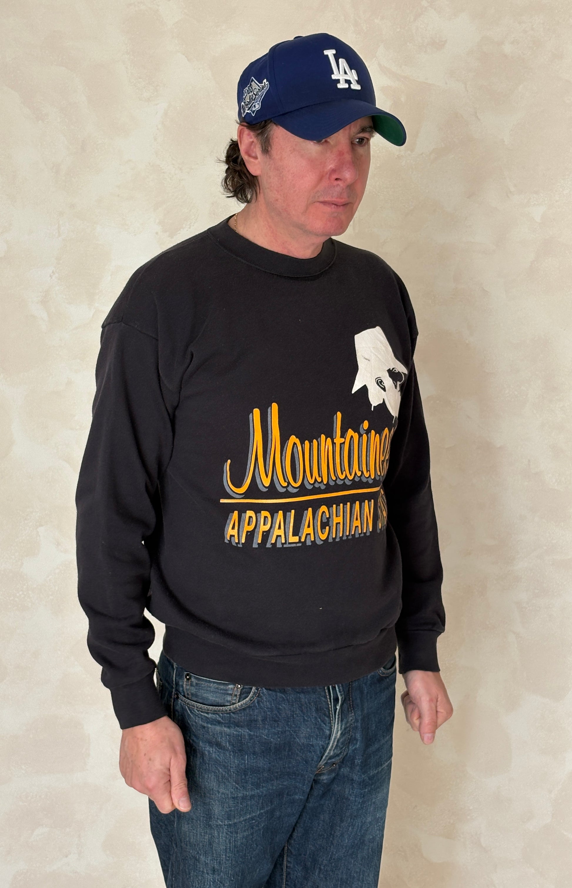 mountaineers sweatshirt, appalachian crewneck, vintage tulex sweatshirt, usa made college sweatshirt, large vintage sweater,