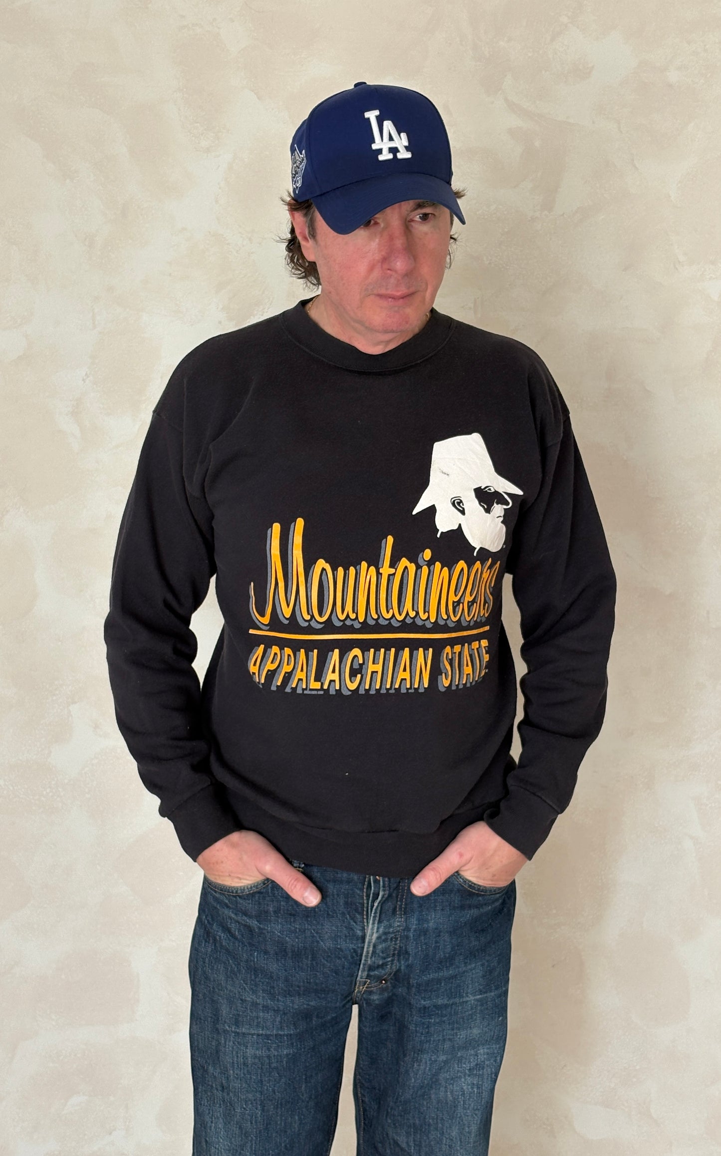 mountaineers sweatshirt, appalachian crewneck, vintage tulex sweatshirt, usa made college sweatshirt, large vintage sweater,