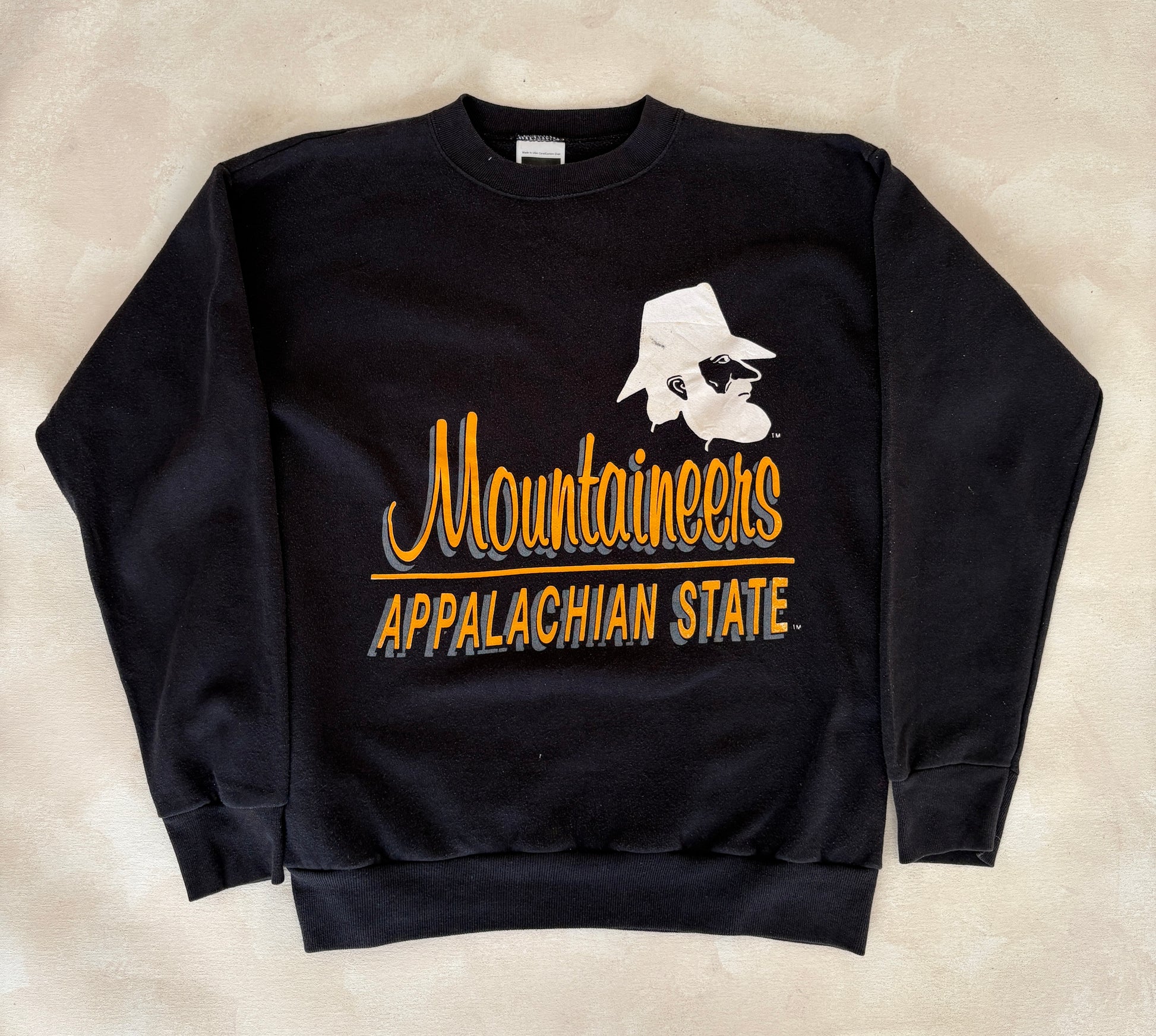 mountaineers sweatshirt, appalachian crewneck, vintage tulex sweatshirt, usa made college sweatshirt, large vintage sweater,