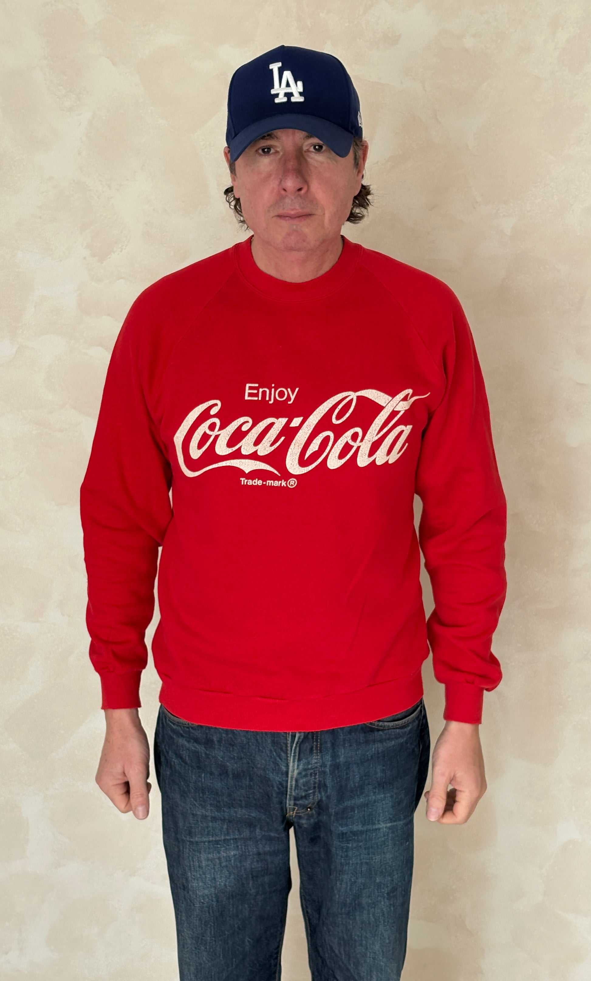 Size L Crew Neck Coca cola Made in USA By Jerzees - USA Vintage Bcn
