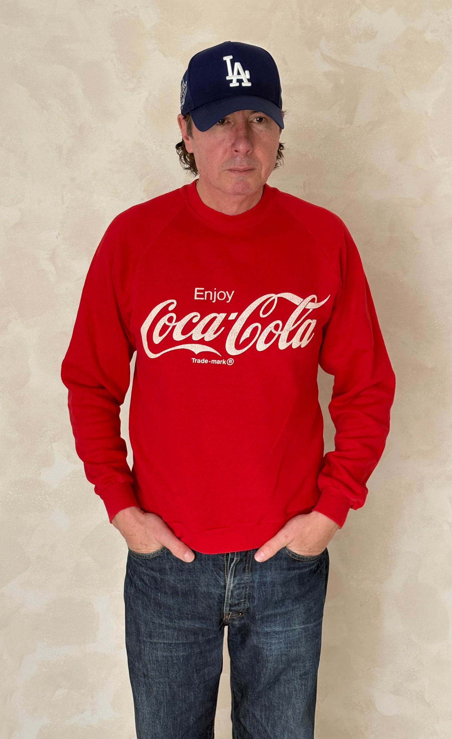 Size L Crew Neck Coca cola Made in USA By Jerzees - USA Vintage Bcn
