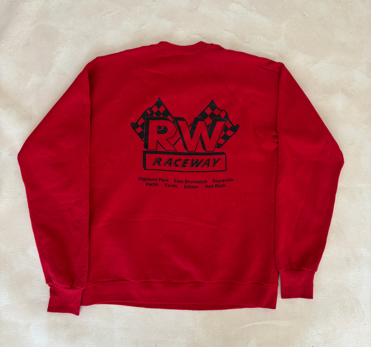 Size L 90s Crew Neck Raceway Made In USA By Jerzees - USA Vintage Bcn