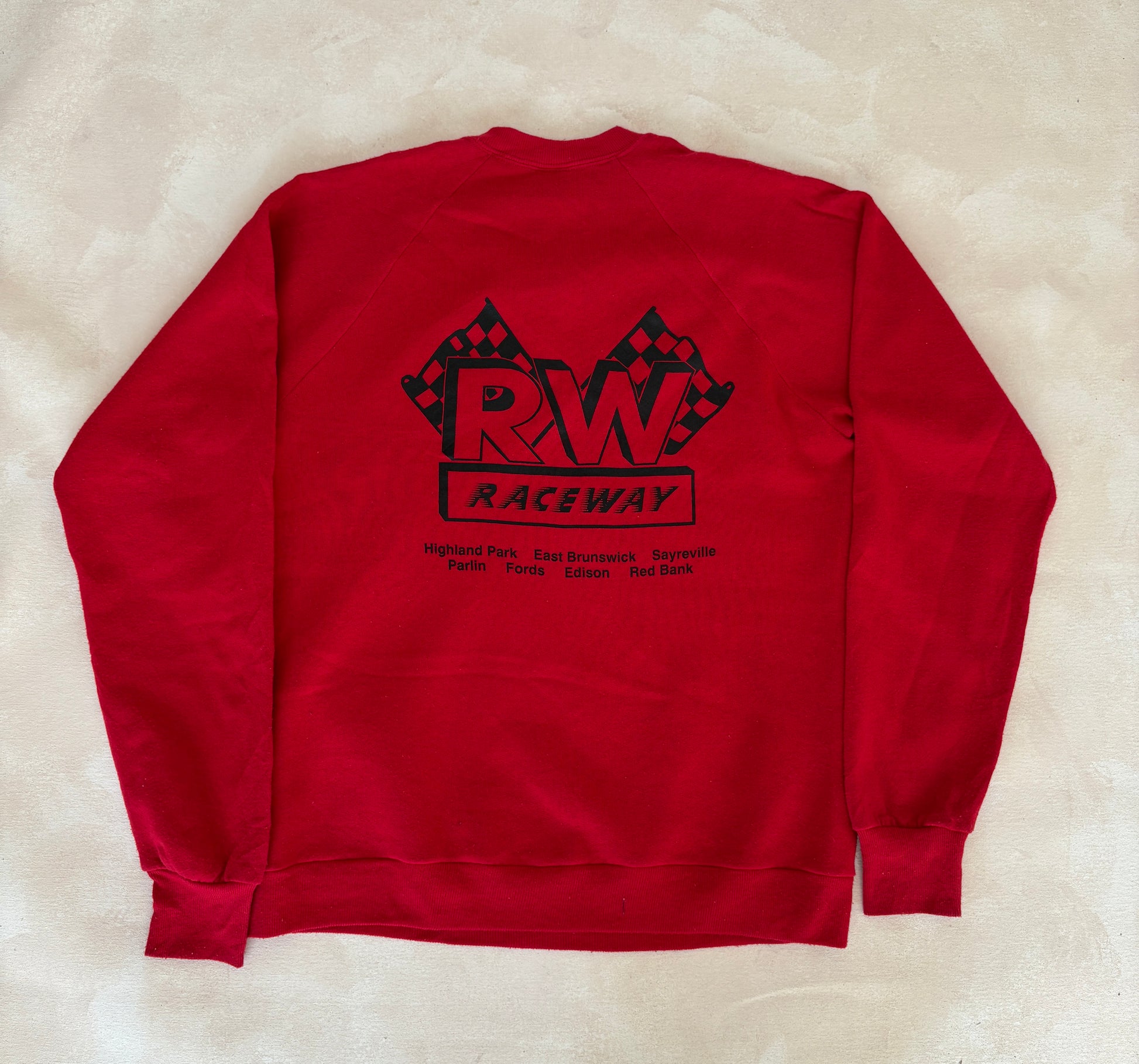 Size L 90s Crew Neck Raceway Made In USA By Jerzees - USA Vintage Bcn
