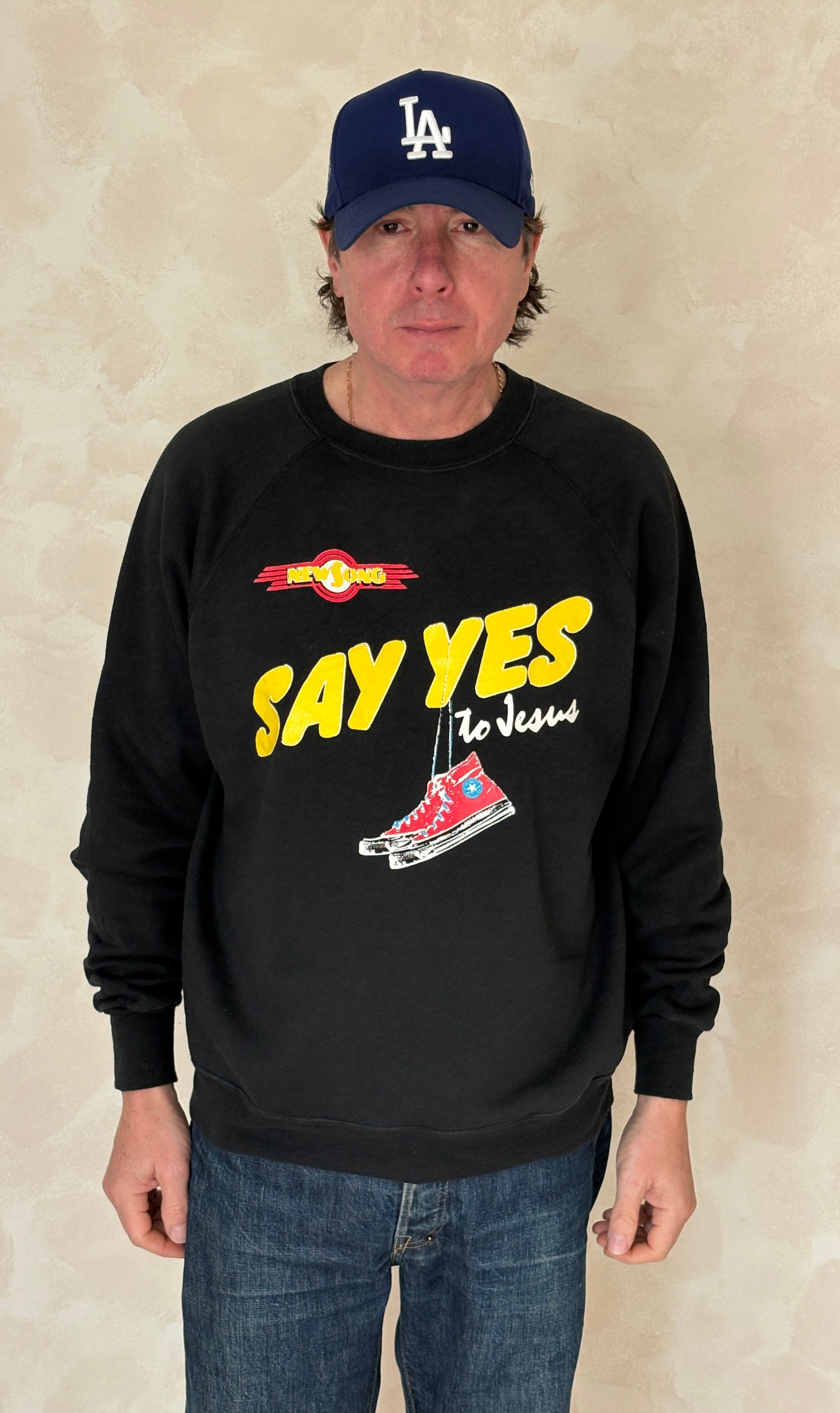 Size XL Crew Neck 80s Say Yes To Jesus Made In USA By BW - USA Vintage Bcn
