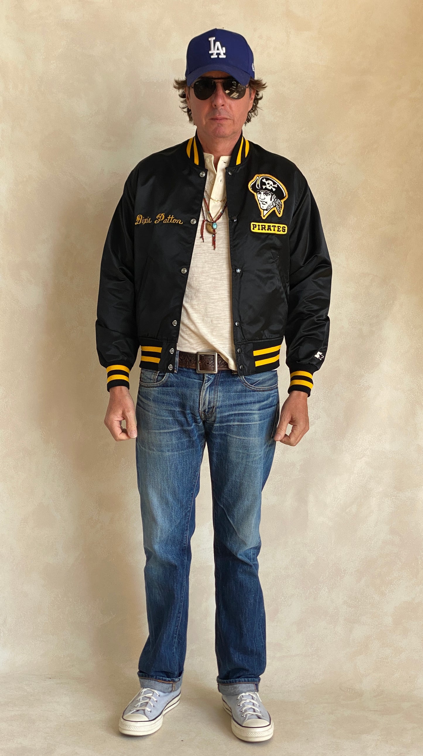 Vintage Pittsburgh Pirates Starter satin jacket made in USA, classic 80s MLB style, size small