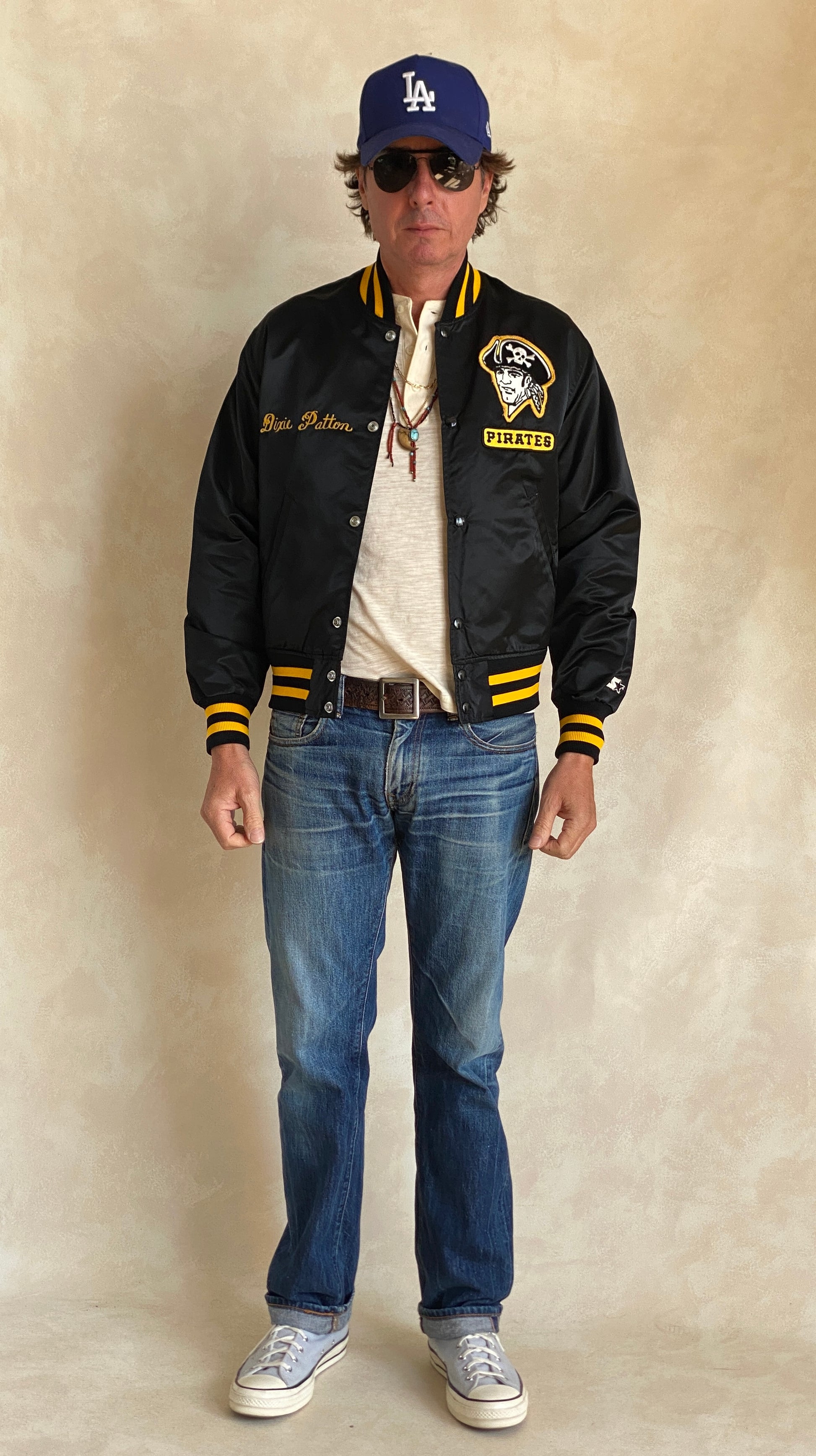 Vintage Pittsburgh Pirates Starter satin jacket made in USA, classic 80s MLB style, size small