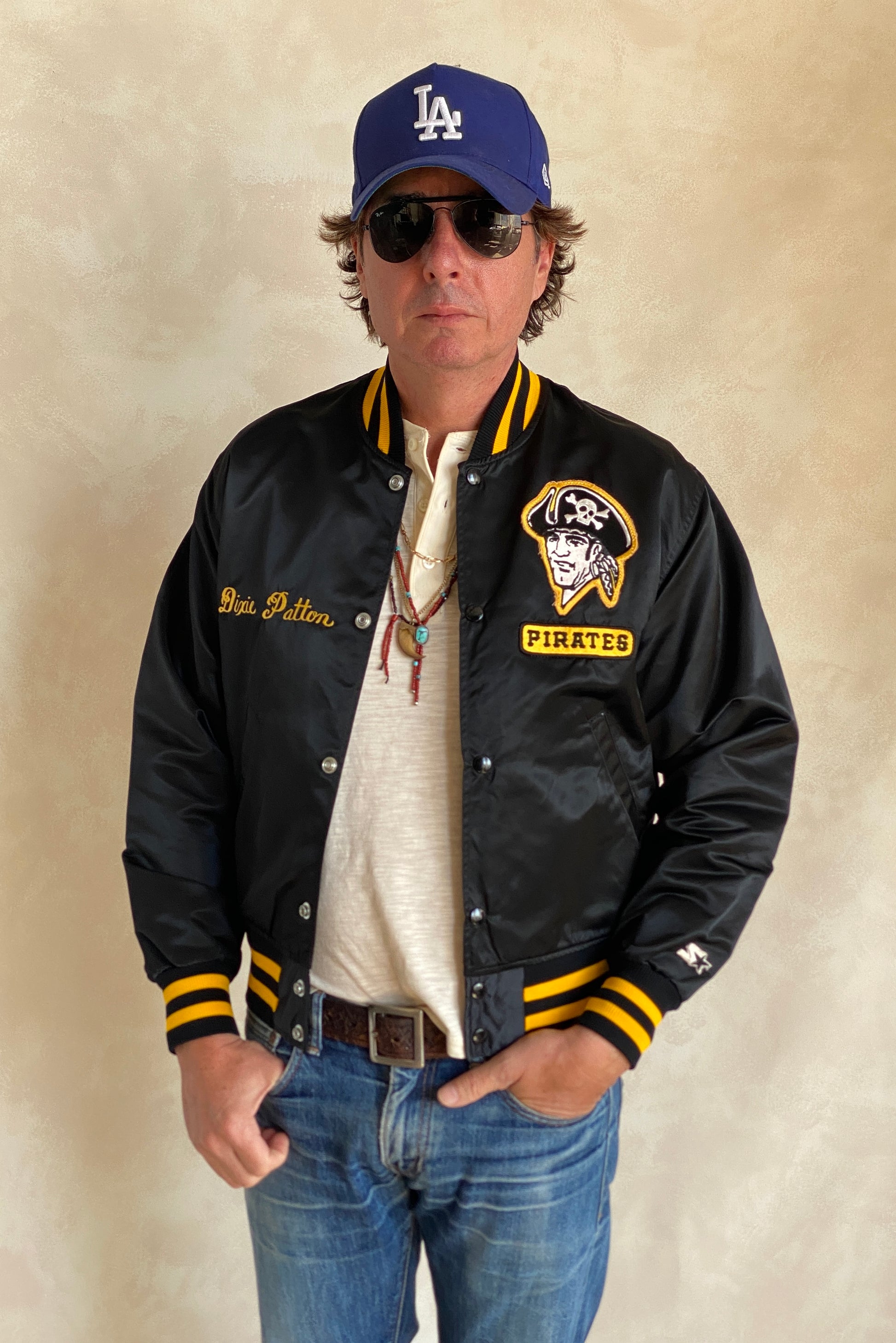 Vintage Pittsburgh Pirates Starter satin jacket made in USA, classic 80s MLB style, size small