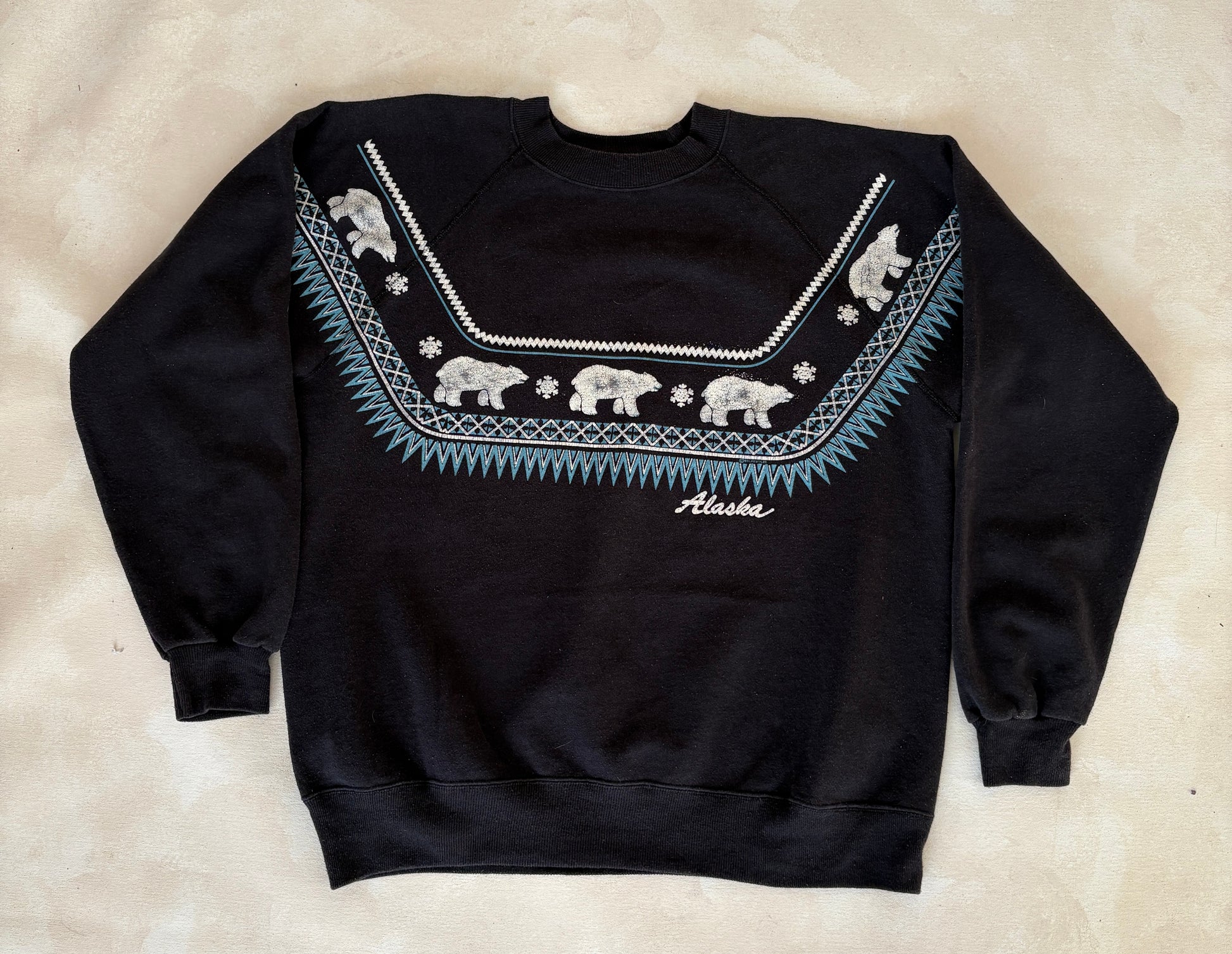 Size XL Crew Neck Alaska Made in USA By Hanes - USA Vintage Bcn