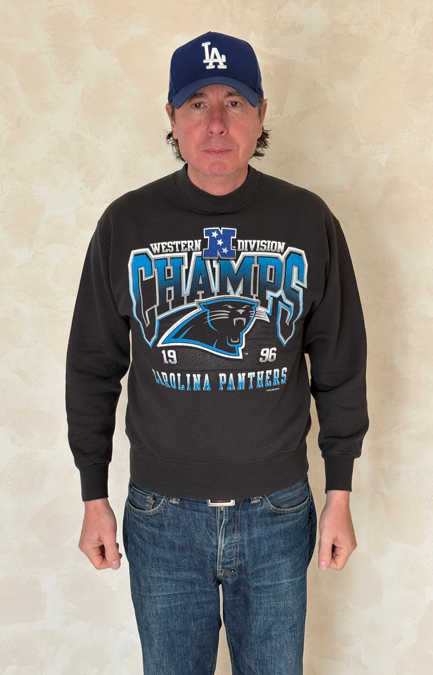 Size M Crew Neck Carolina Panthers Champions 1998 Made By Fruit of the Loom - USA Vintage Bcn