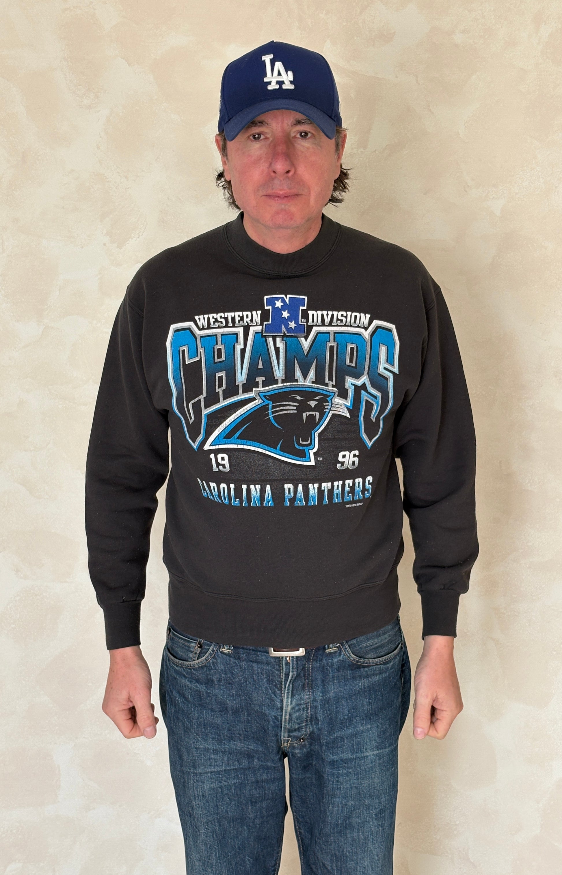 Size M Crew Neck Carolina Panthers Champions 1998 Made By Fruit of the Loom - USA Vintage Bcn