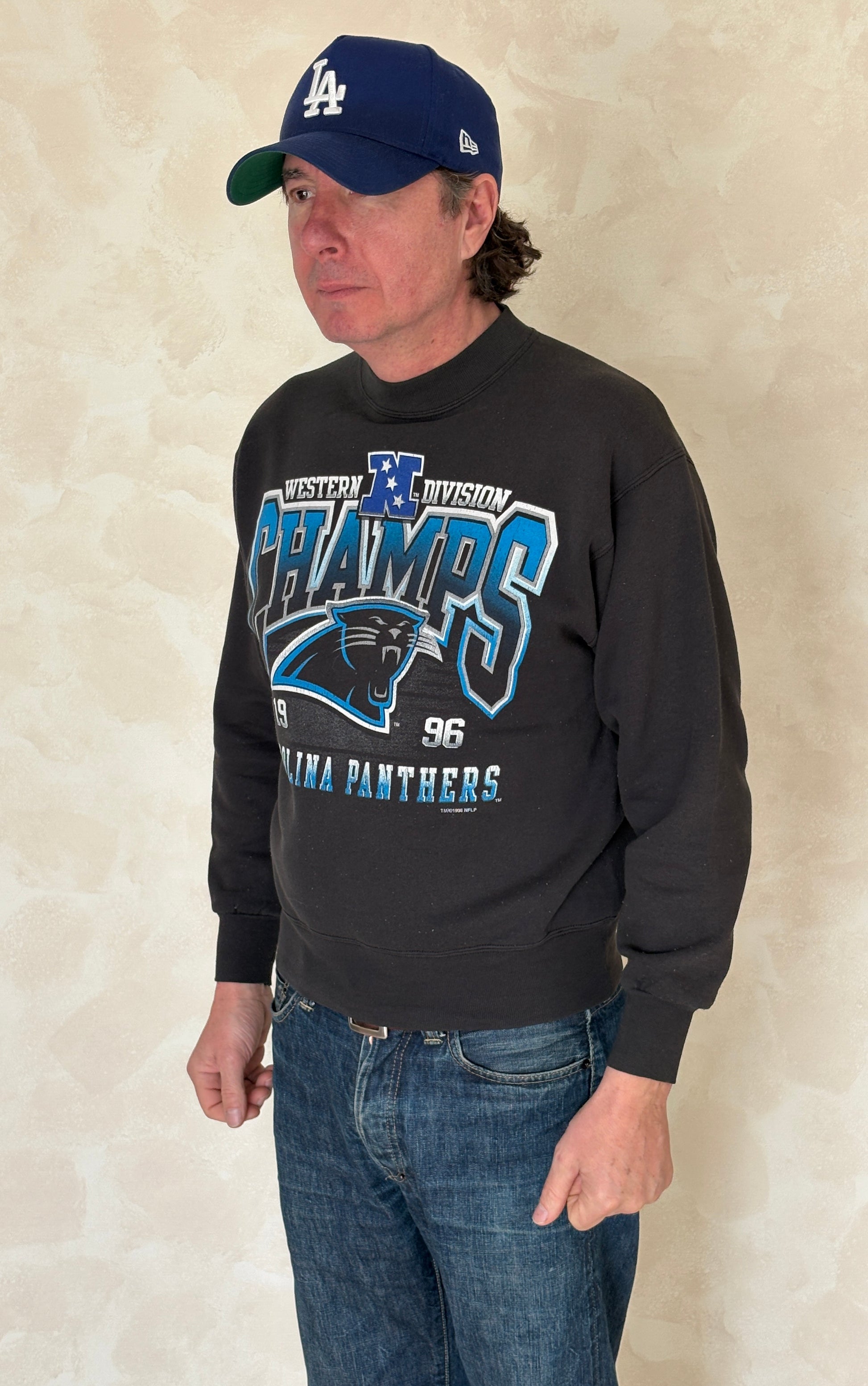 Size M Crew Neck Carolina Panthers Champions 1998 Made By Fruit of the Loom - USA Vintage Bcn