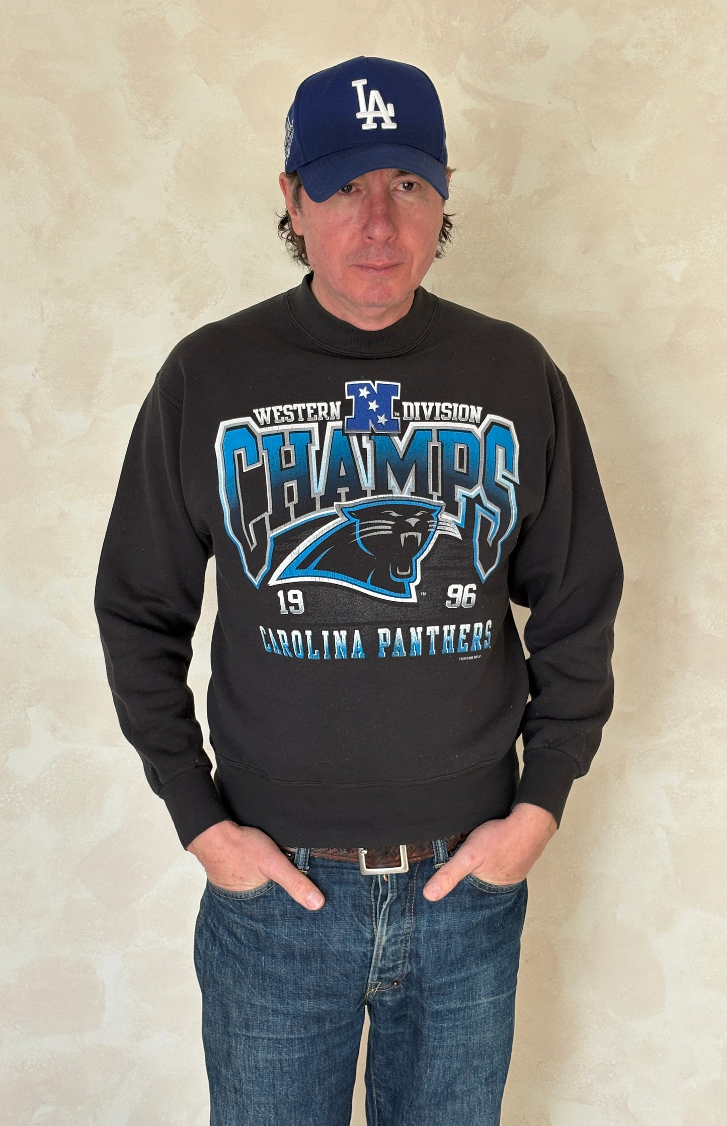 Size M Crew Neck Carolina Panthers Champions 1998 Made By Fruit of the Loom - USA Vintage Bcn