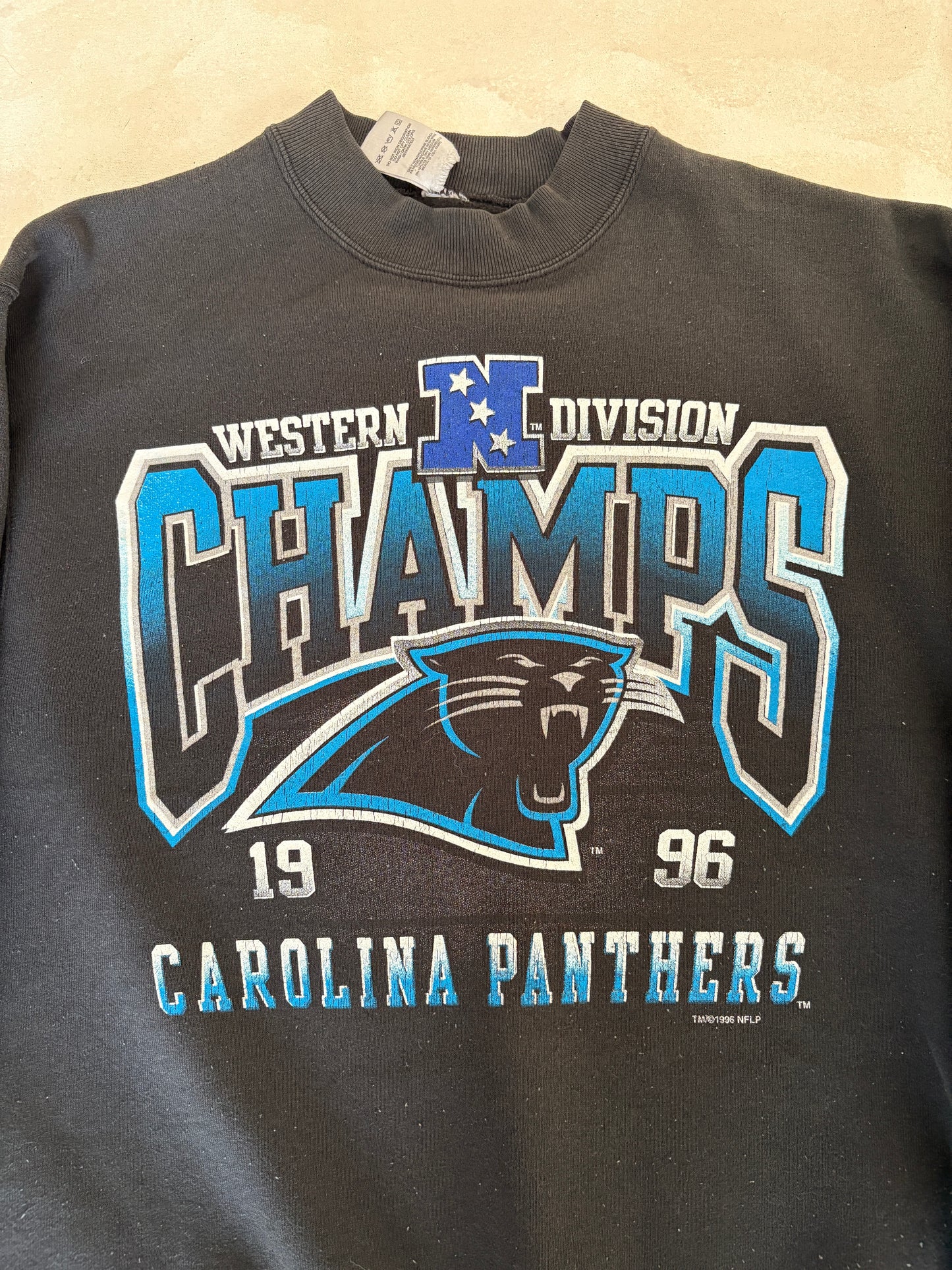 Size M Crew Neck Carolina Panthers Champions 1998 Made By Fruit of the Loom - USA Vintage Bcn