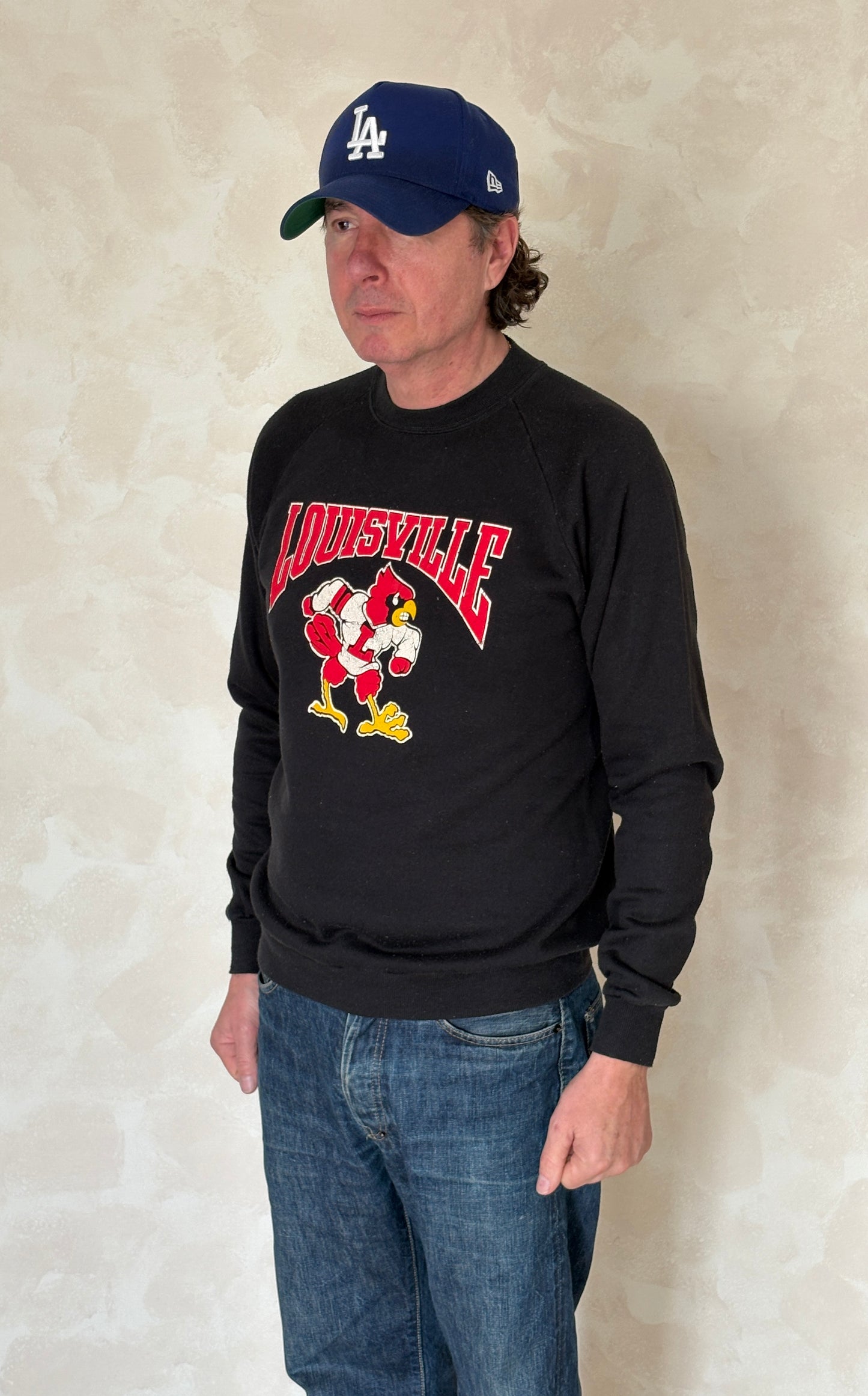 Size L Crew Neck Louisville Made in USA By Jerzees - USA Vintage Bcn