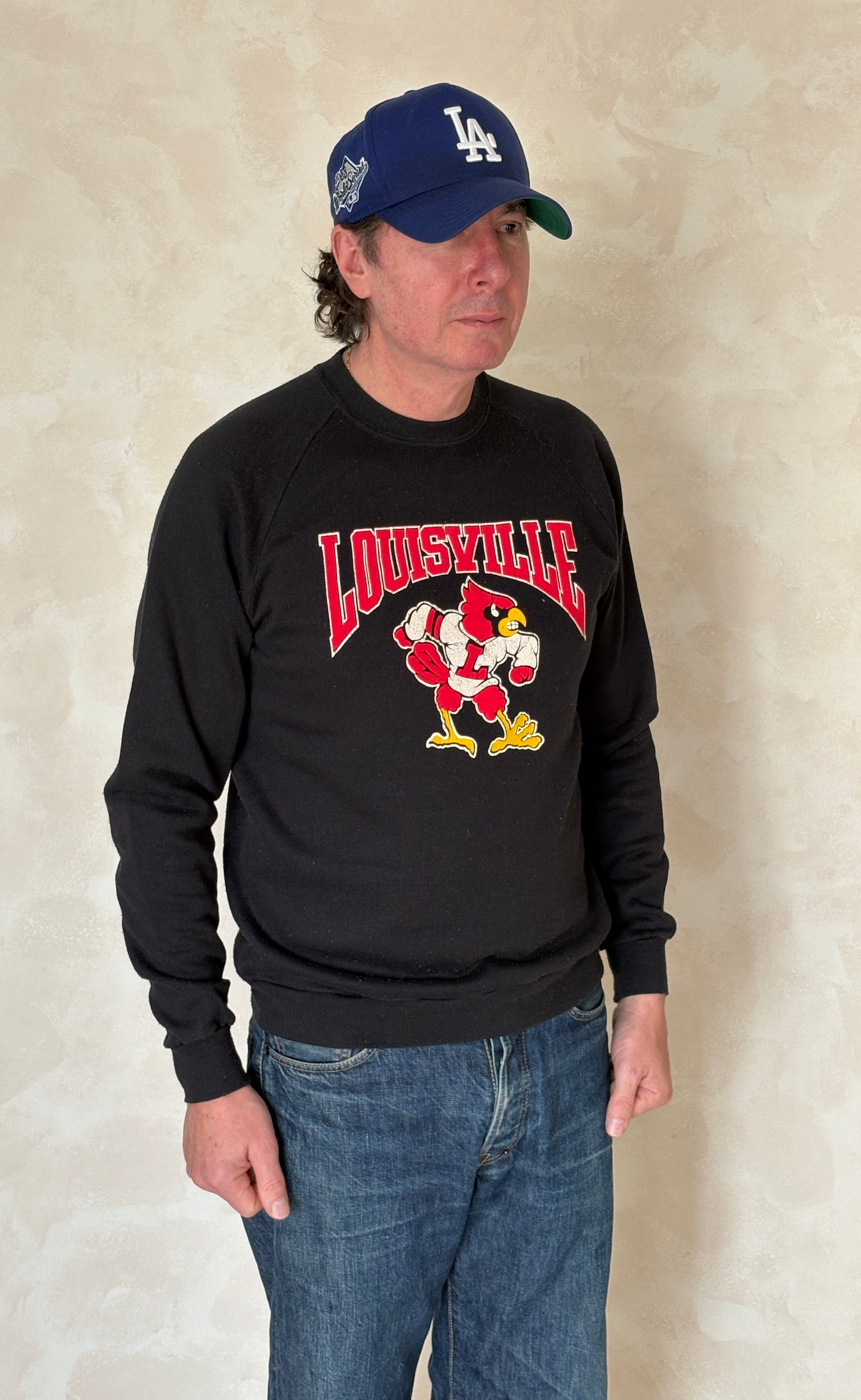 Size L Crew Neck Louisville Made in USA By Jerzees - USA Vintage Bcn
