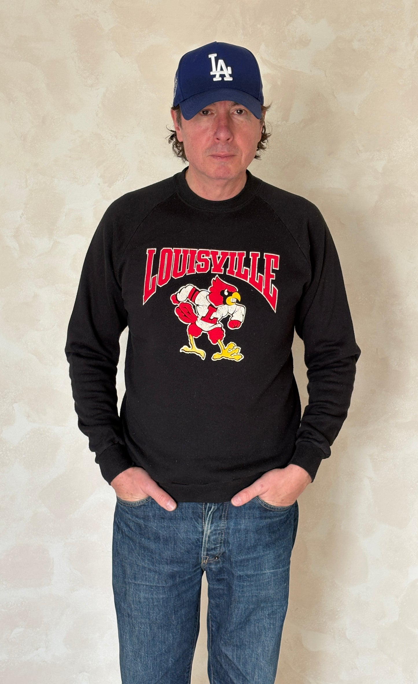 Size L Crew Neck Louisville Made in USA By Jerzees - USA Vintage Bcn